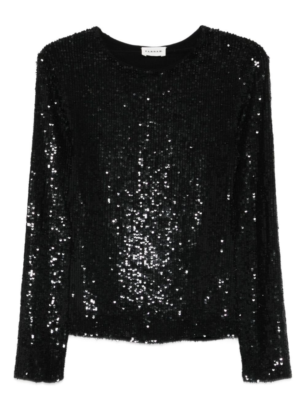 P.a.r.o.s.h Black Full Sequin Blouse In Black