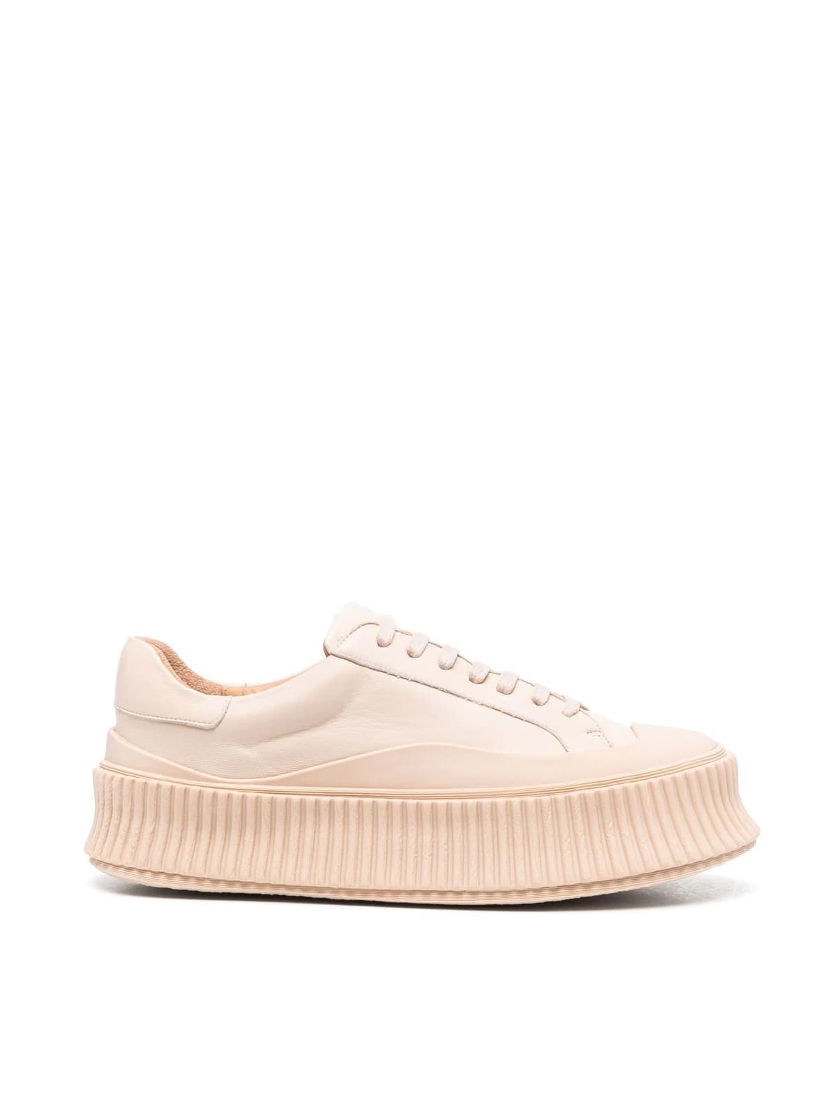 Shop Jil Sander Bio Cotton Low Laced Sneakers In Light Pink