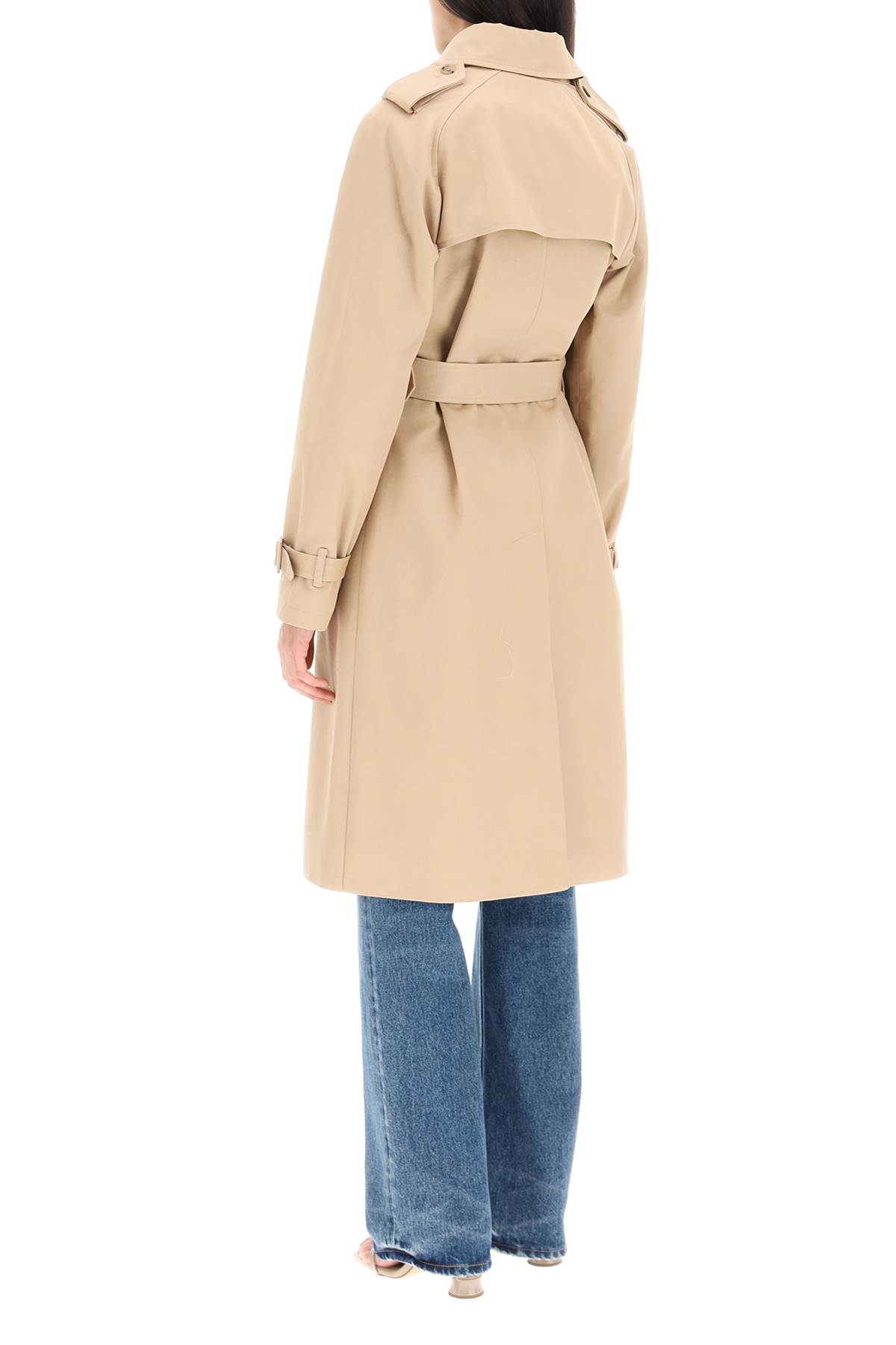Apc A.p.c. Greta Double-breasted Trench Coat In Beige