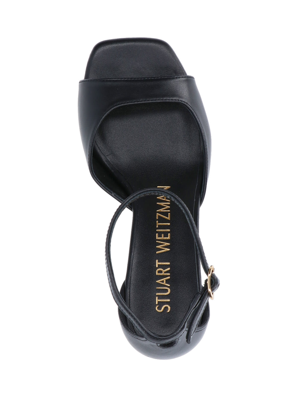 Shop Stuart Weitzman Nudist Point Sandals In Black