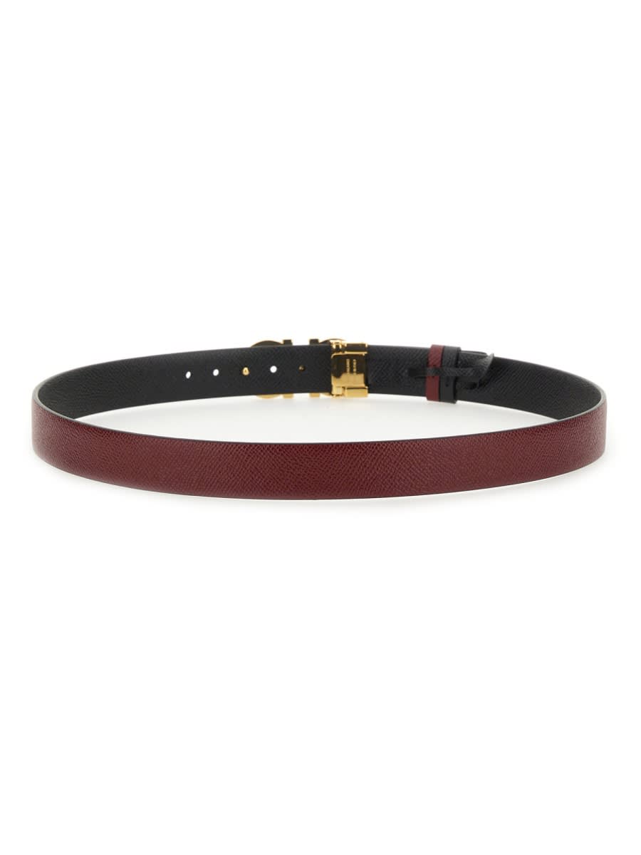 Ferragamo Reversible Belt With Gold-tone Buckle Hooks