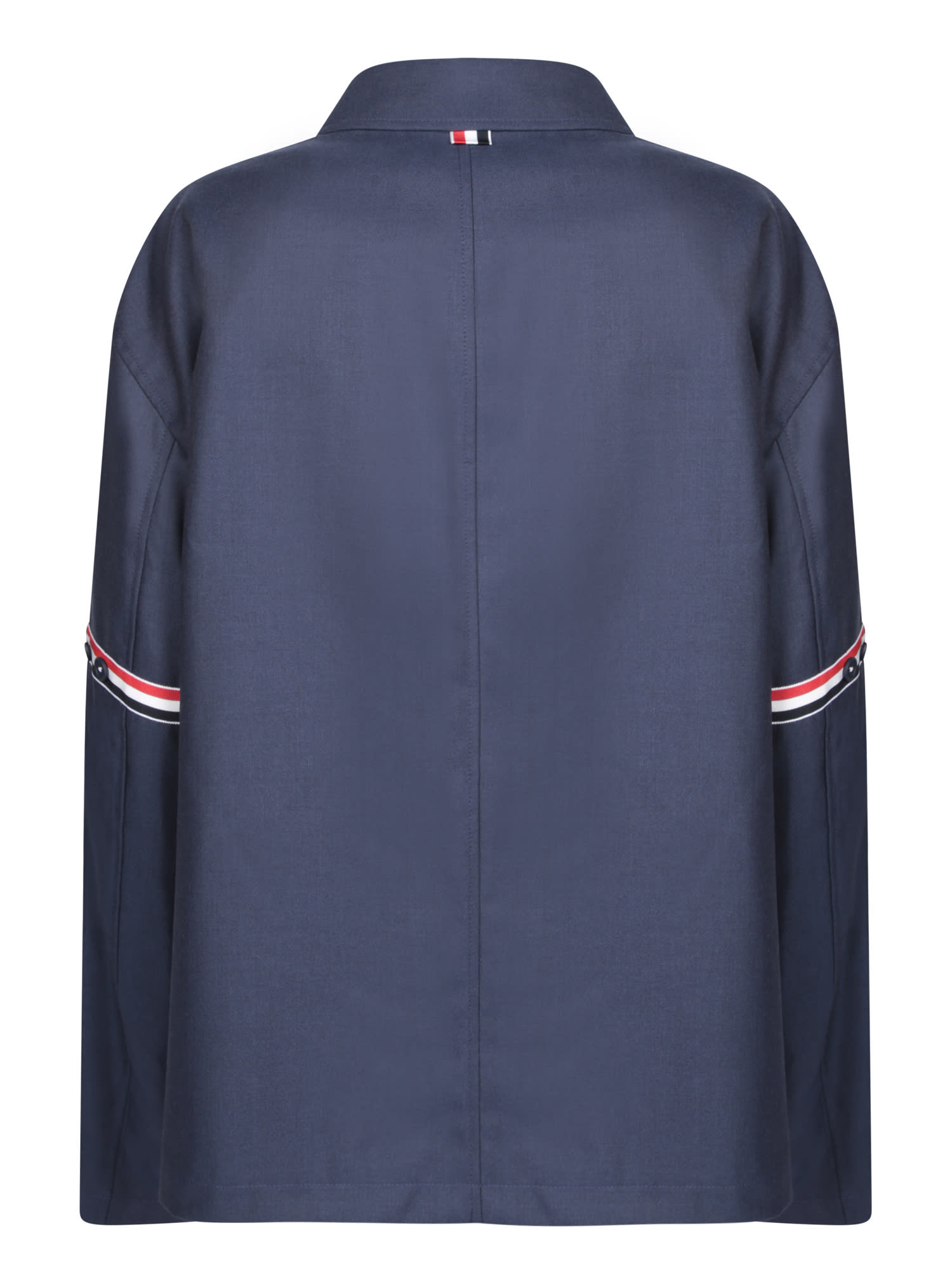 Shop Thom Browne Relaxed Fit Blue Jacket