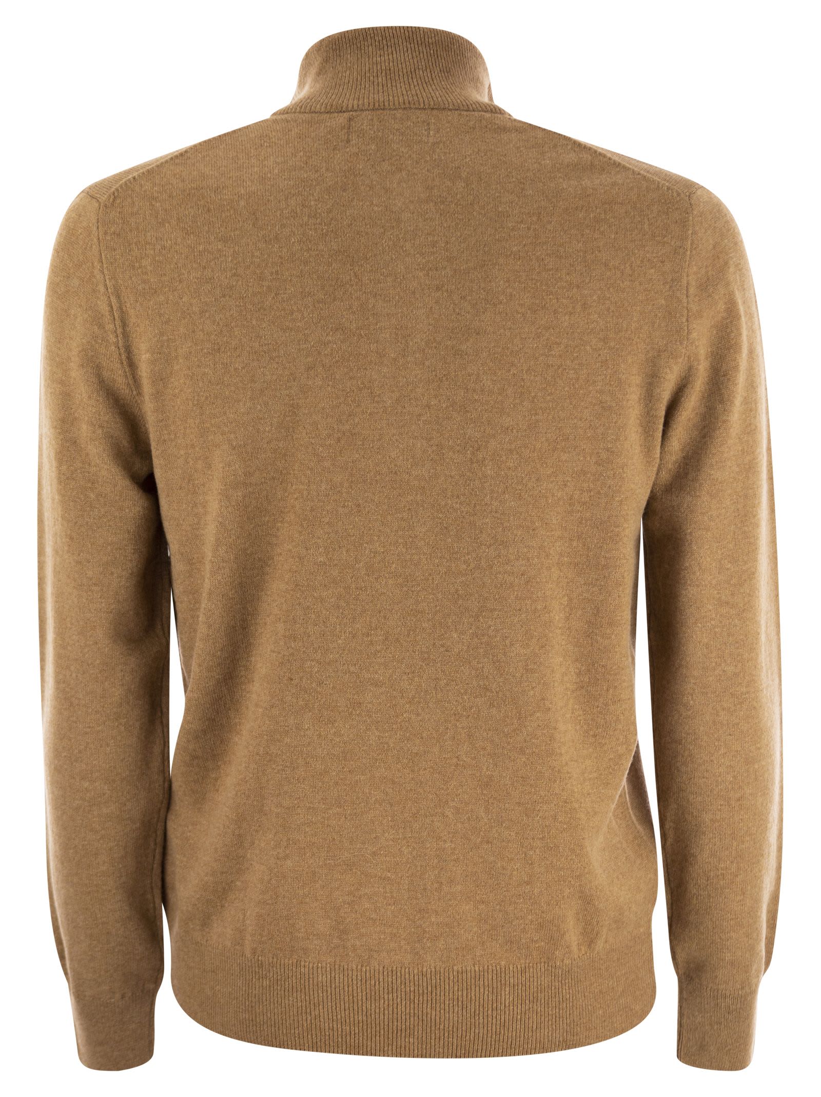 Polo Ralph Lauren Wool Pullover With Half Zip In Brown
