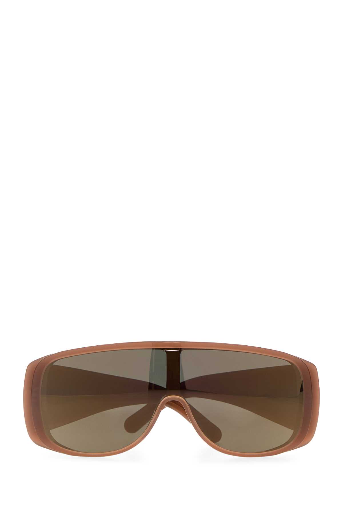 Mm6 Maison Margiela Shield Sunglasses With Curved Geometric Frame In Brown