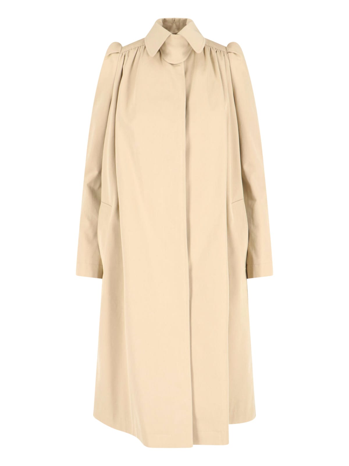 Alexander Mcqueen Cotton Trench Coat In Sand