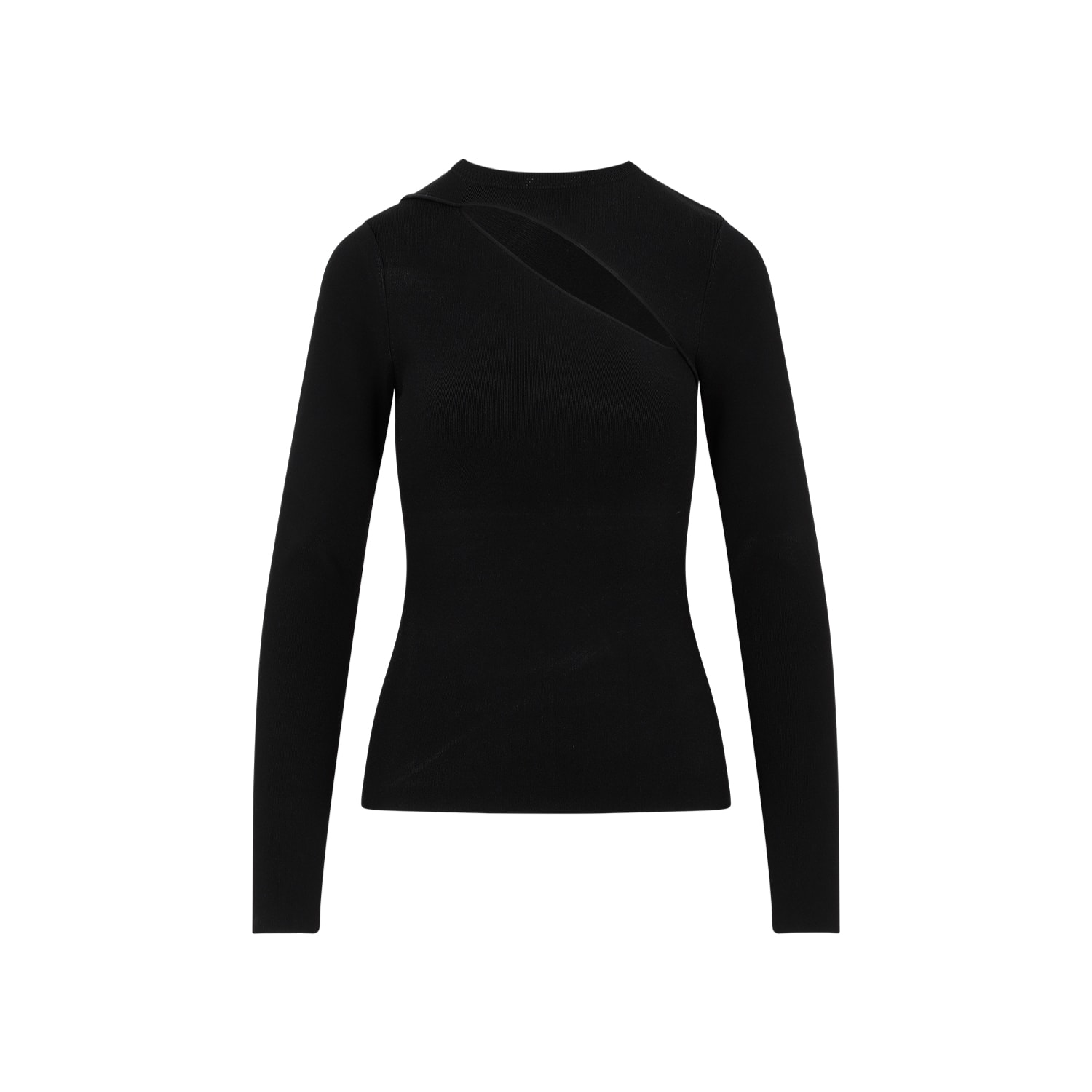 Shop Victoria Beckham Asymmetric Cut Out Top In Black