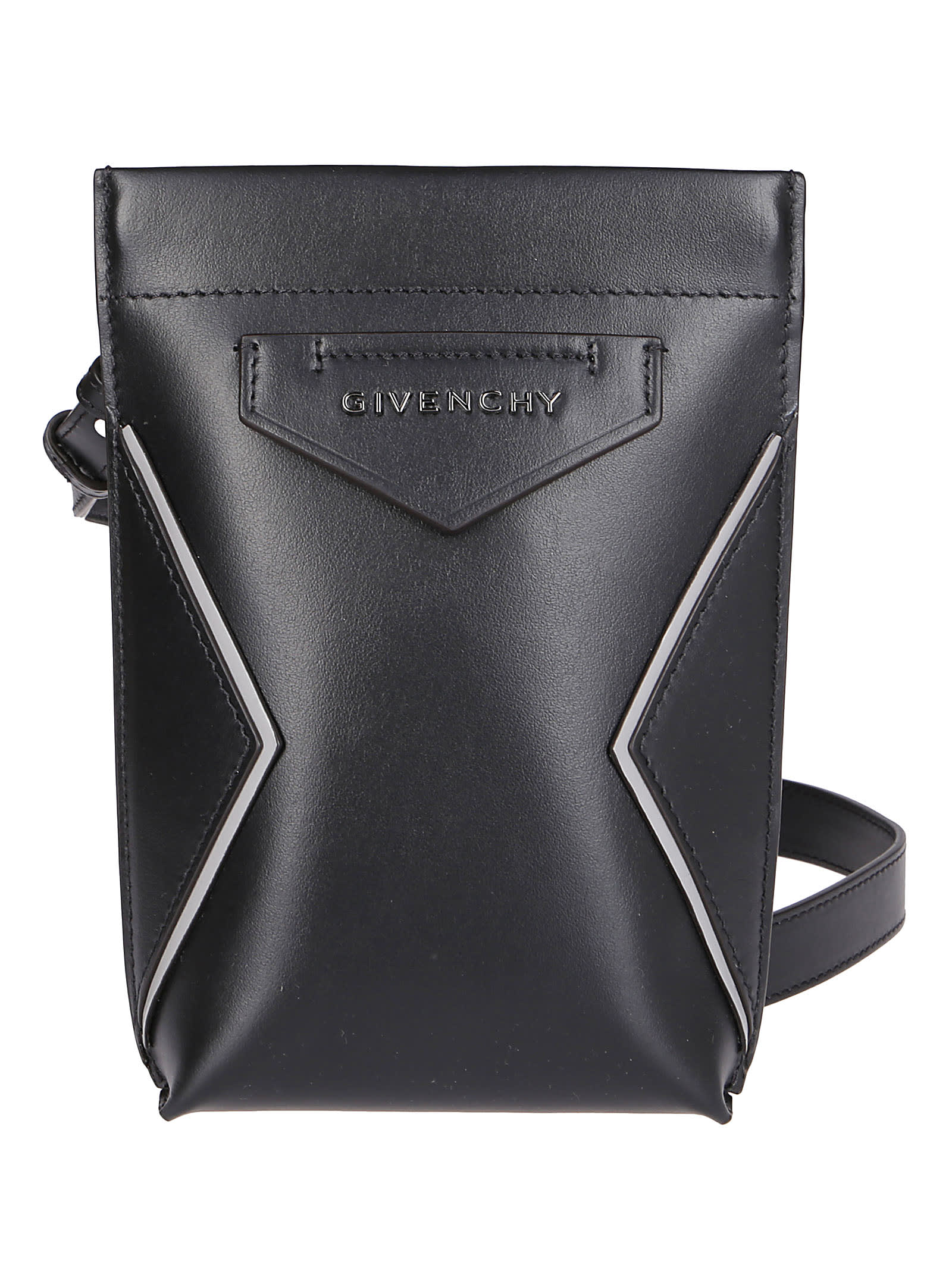 Click to view more detailed imagery on our partner's website Givenchy Black Leather Antigona Iphone Pouch