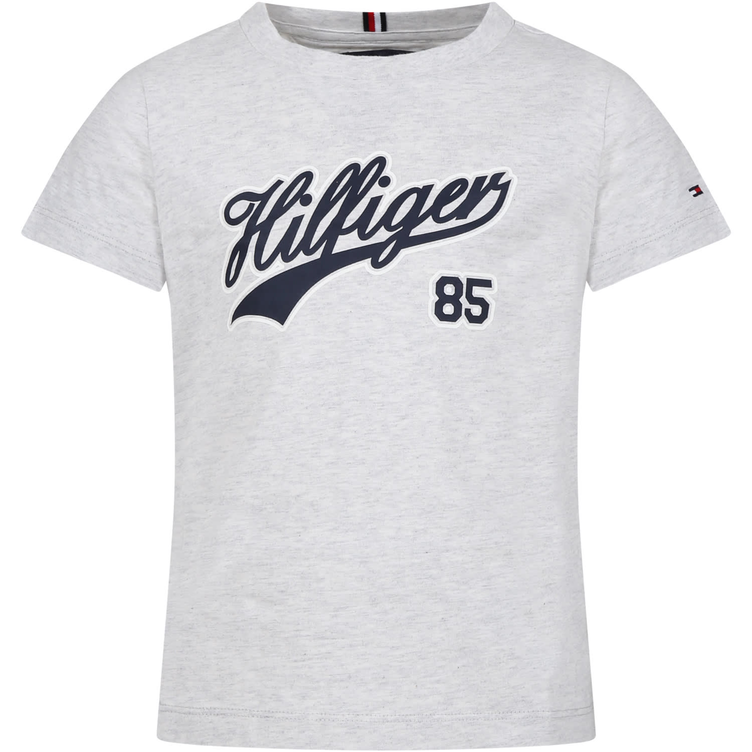 Tommy Hilfiger Kids' Gray T-shirt For Boy With Logo In Grey