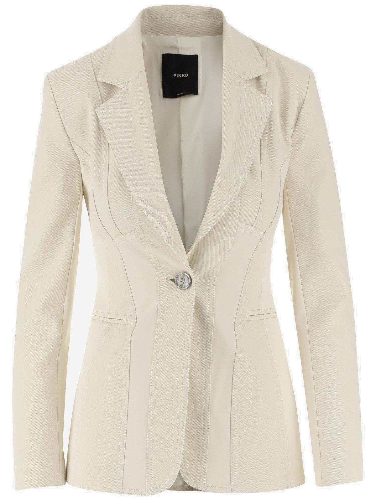 Pinko Single-breasted Fitted Blazer In Rosa