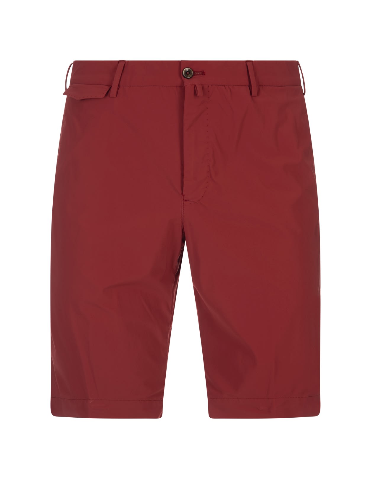 Red Stretch Cotton Shorts