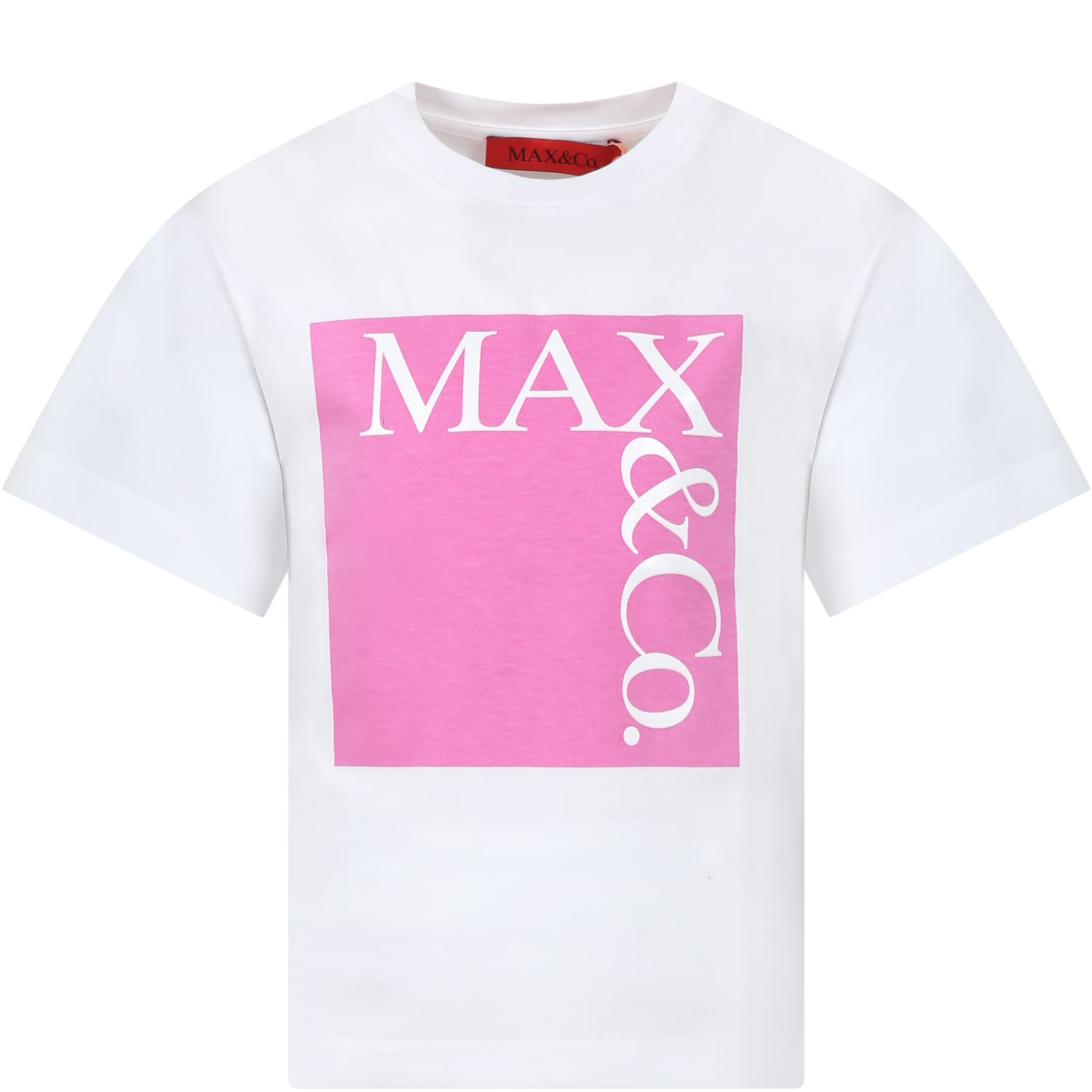 Max&amp;co. Kids' White T-shirt For Girl With Logo