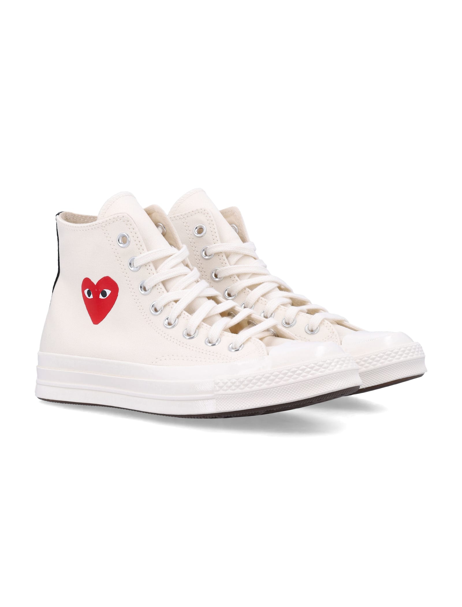 Comme Des Garçons Play X Converse High-top Sneakers With Heart In White