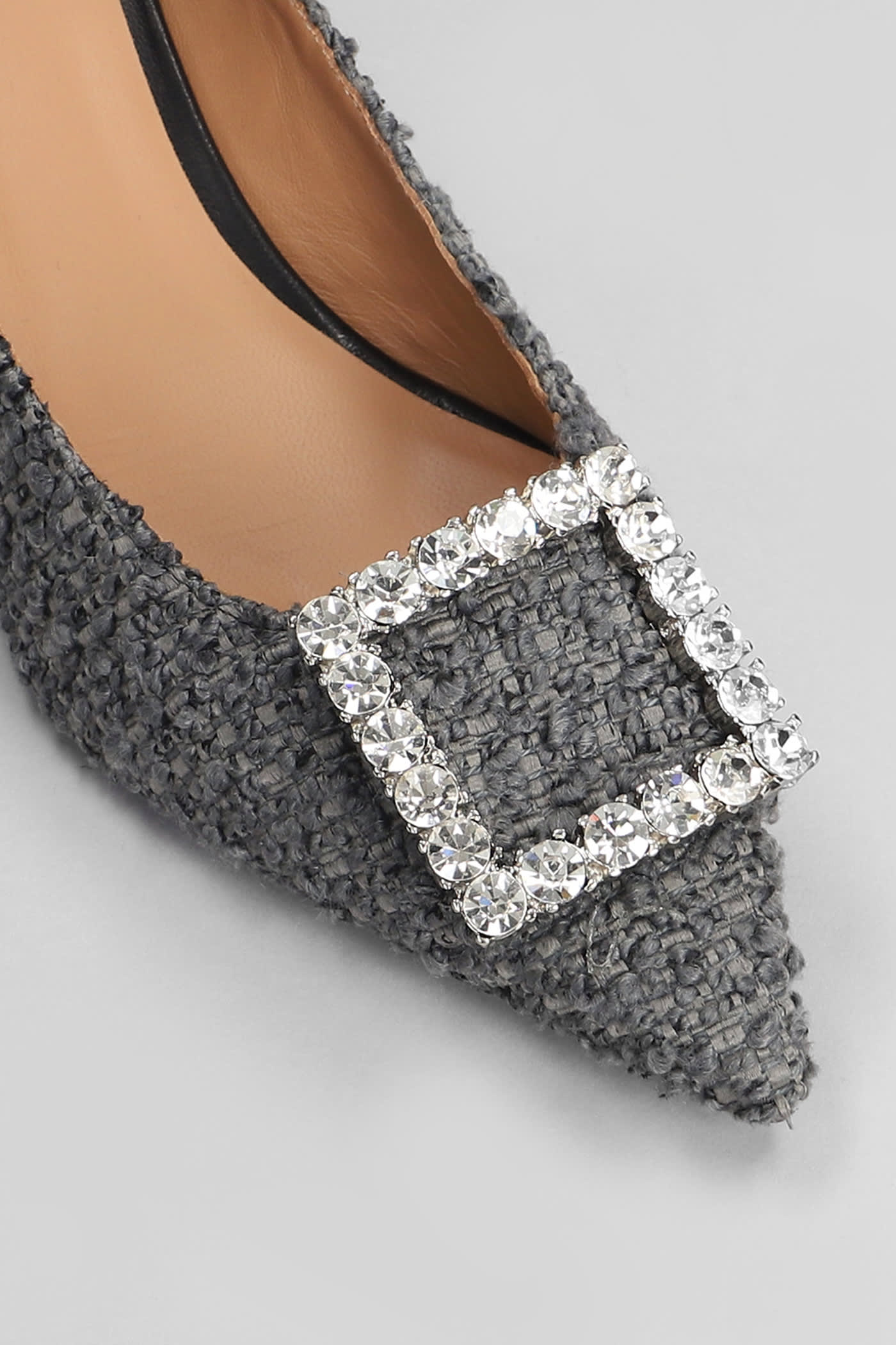 Shop Roberto Festa Evilly Pumps In Grey Wool