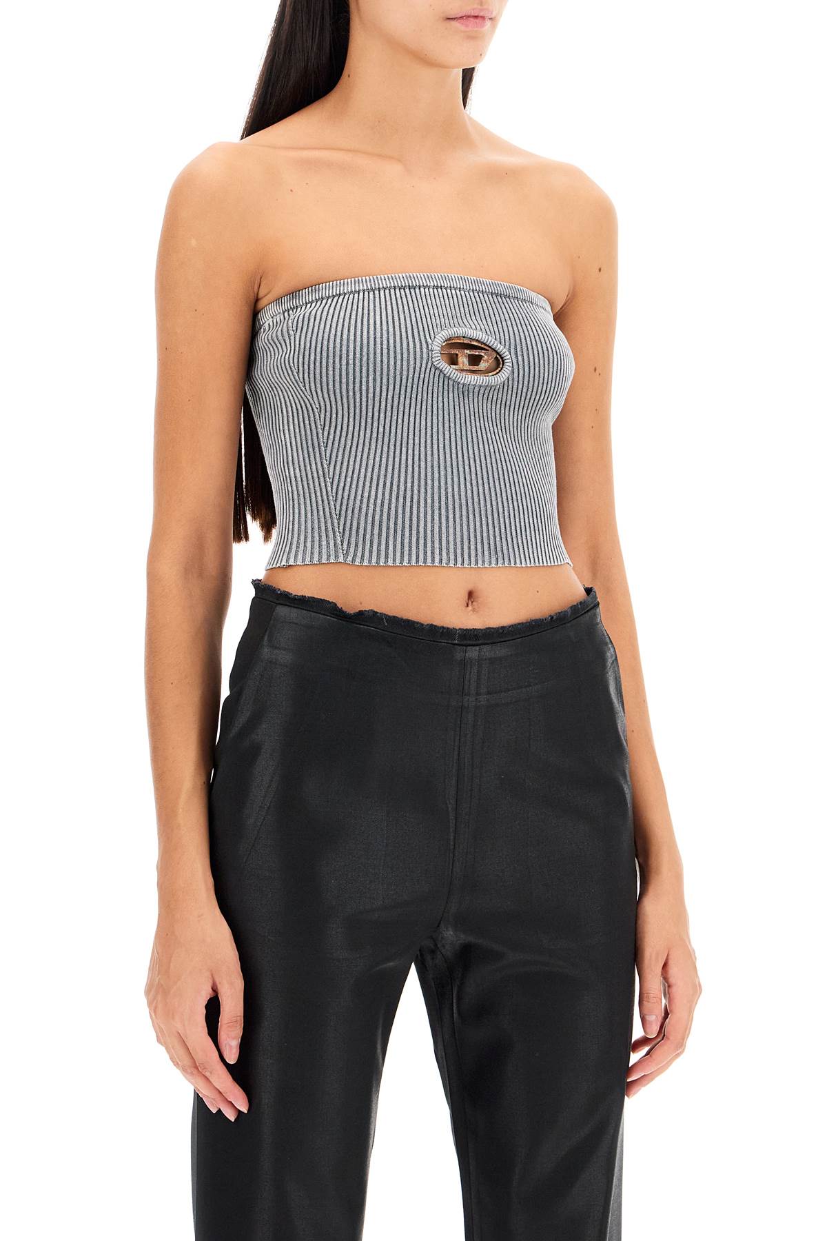 Shop Diesel Strapless Top M In Ice (grey)