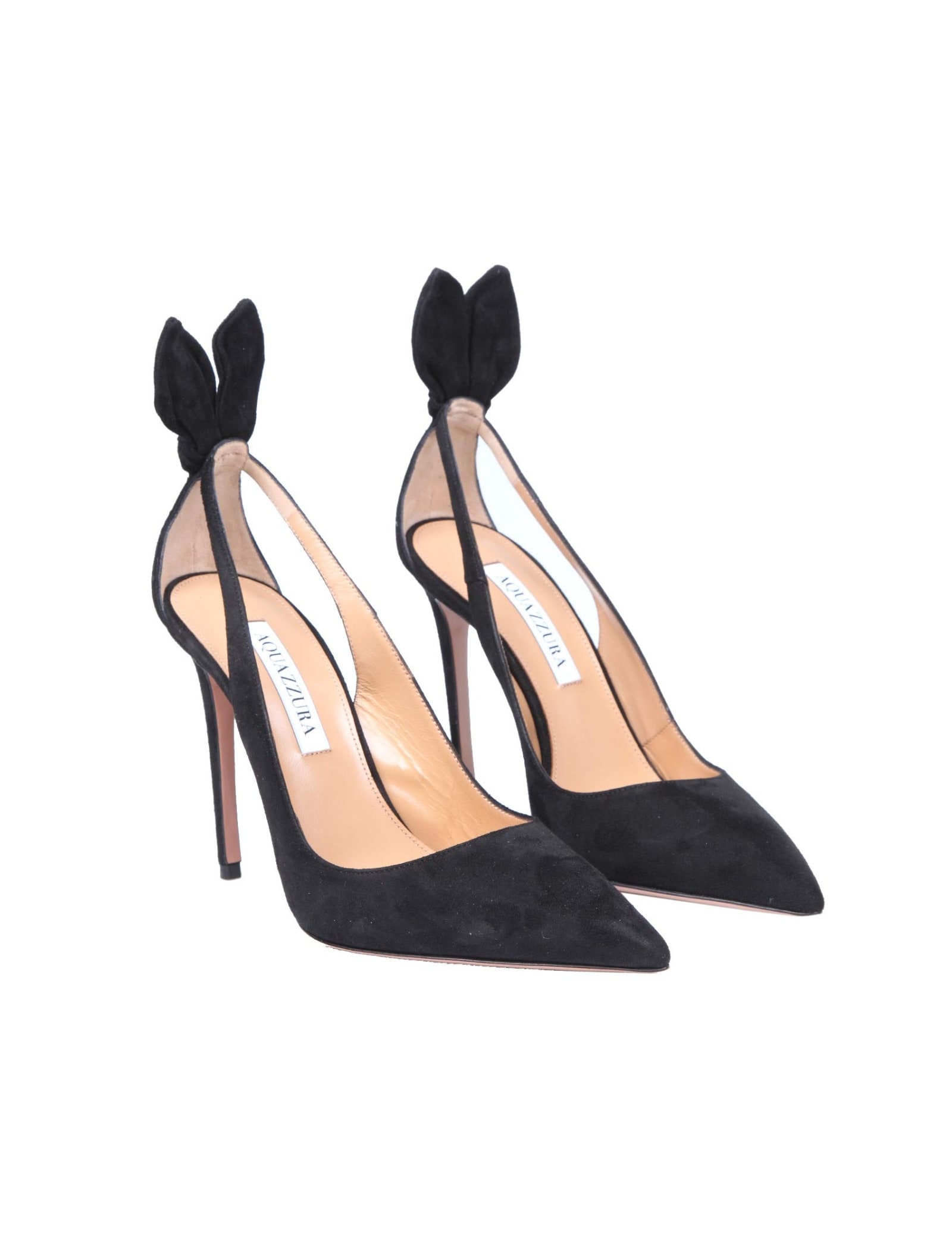 Shop Aquazzura Deneuve Pump 105 In Black Suede