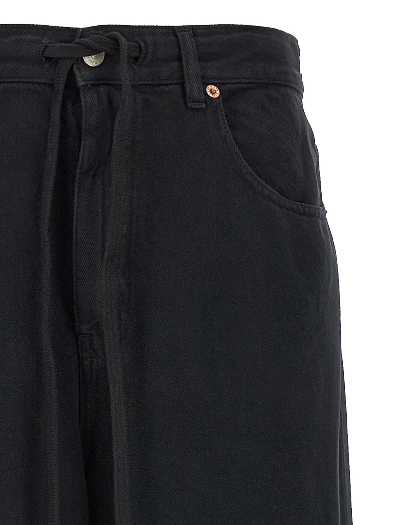 Shop Mm6 Maison Margiela Wide Leg Jeans In Black