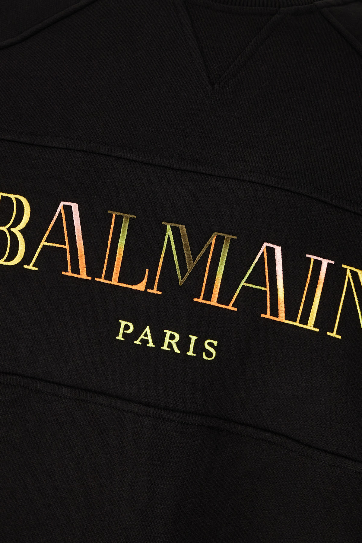 Shop Balmain Black Stretch Cotton Sweatshirt In Noir Multi