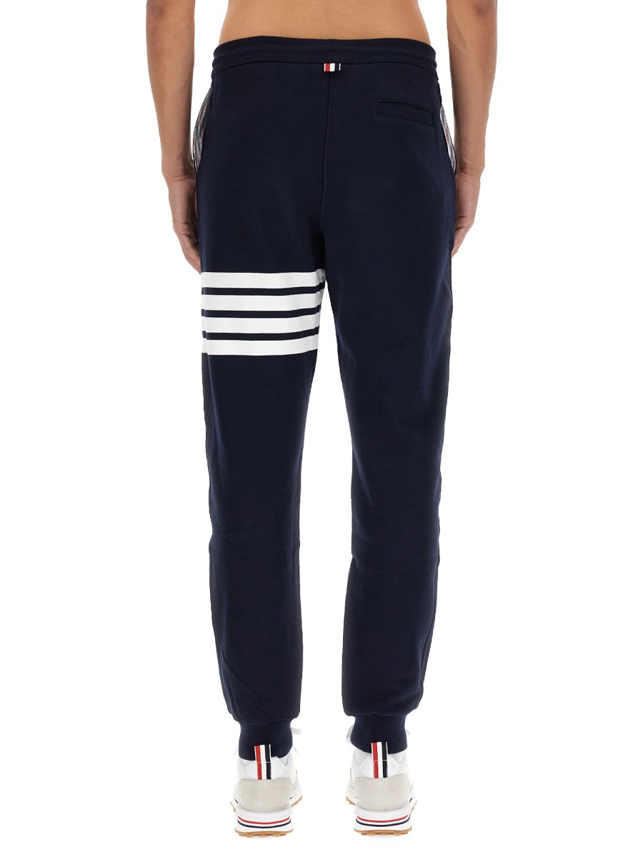 Shop Thom Browne 4bar Stripe Print Jogging Pants In Blue