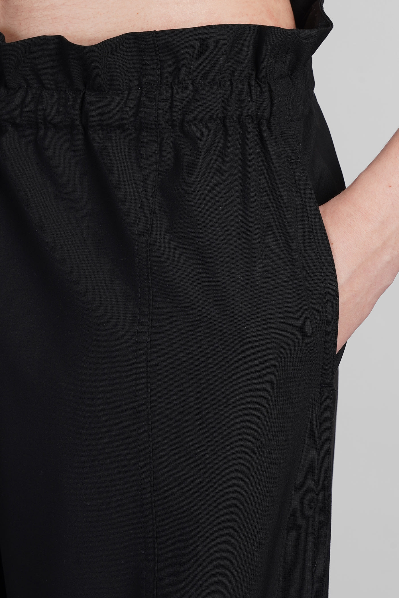 Shop Ganni Pants In Black Viscose