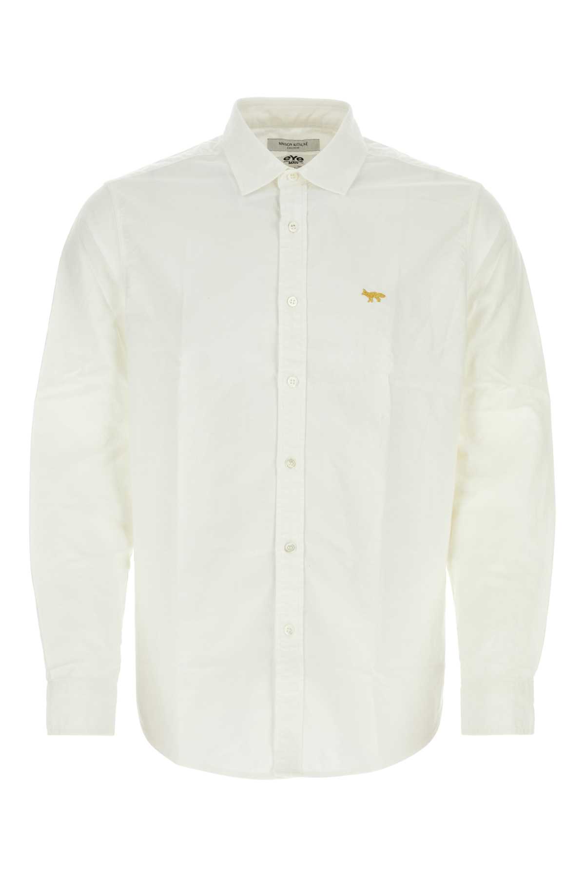 Shop Junya Watanabe White Poplin  X Maison Kitsune Shirt