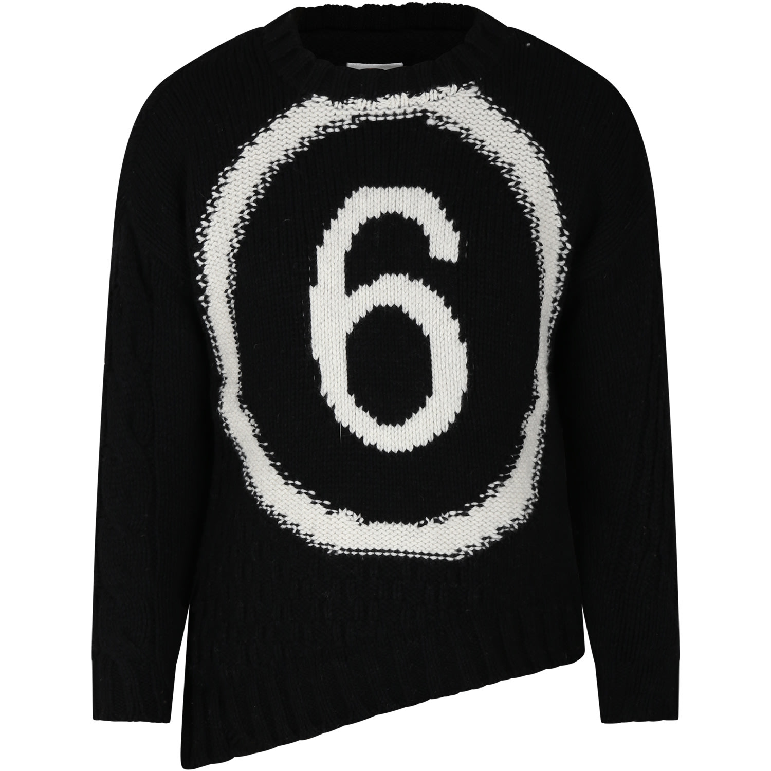 Shop Mm6 Maison Margiela Black Sweater For Kids With Logo In M6900