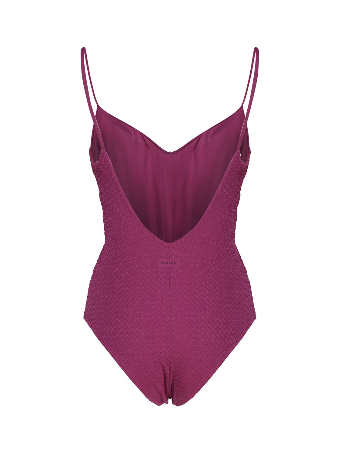 Shop Fisico Cristina Ferrari Solid Color One-piece Swimsuit In Sangria