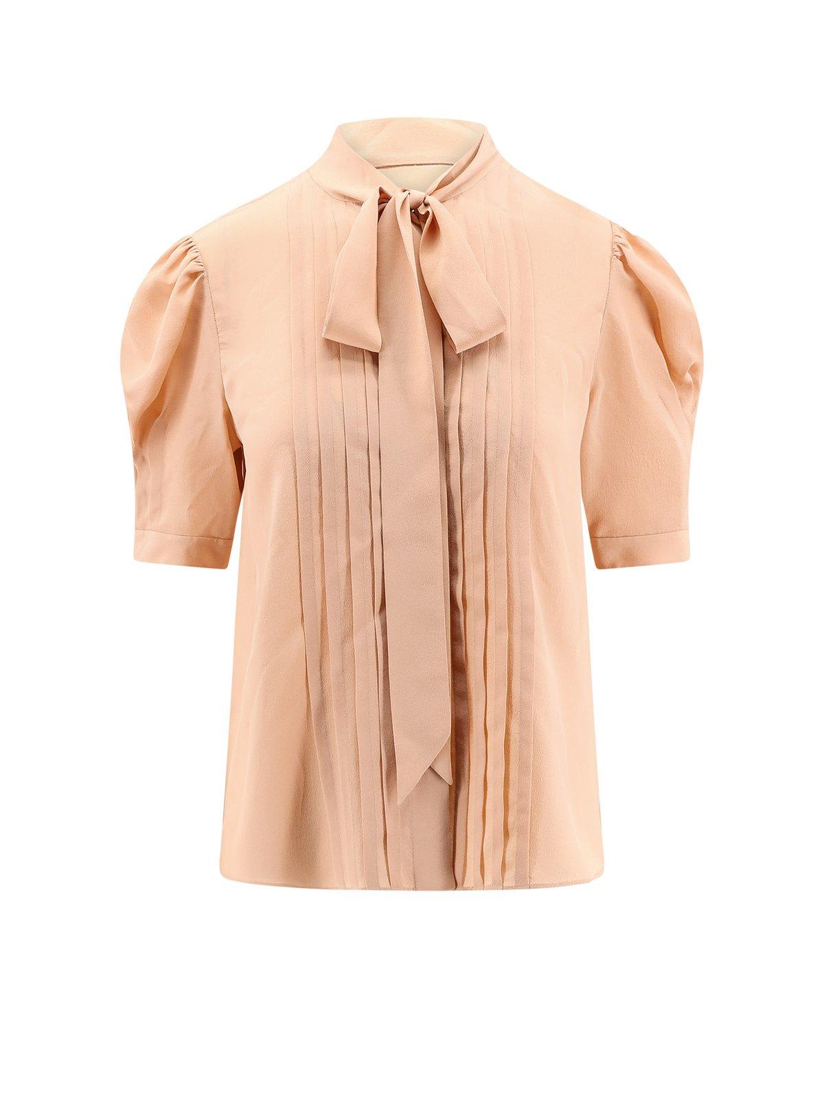 Chloé Tied-neck Puff Sleeved Blouse