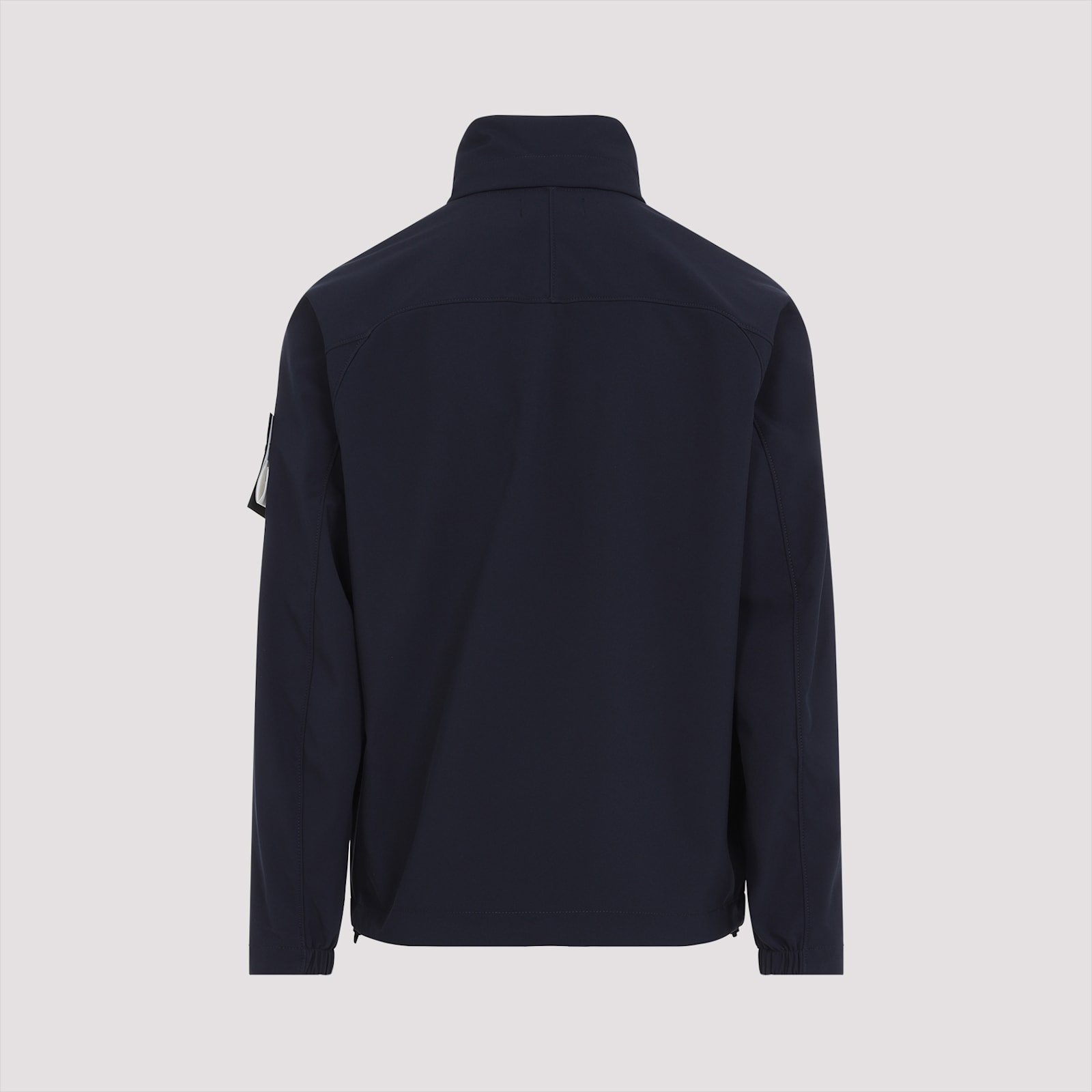 Stone Island Logo Zip-up Jacket In Blue