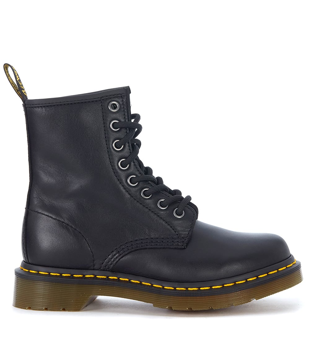 Dr. Martens 8 Holes Black Nappa Leather Ankle Boots