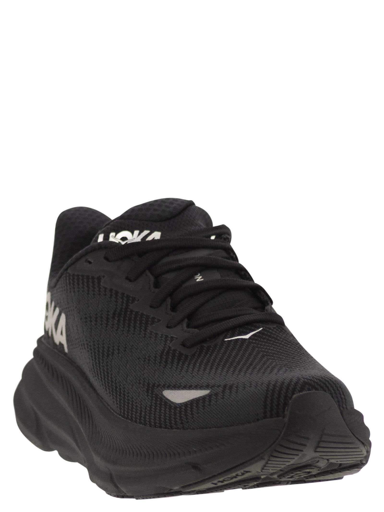 Shop Hoka Clifton 9 - Breathable Sports Shoev In Black