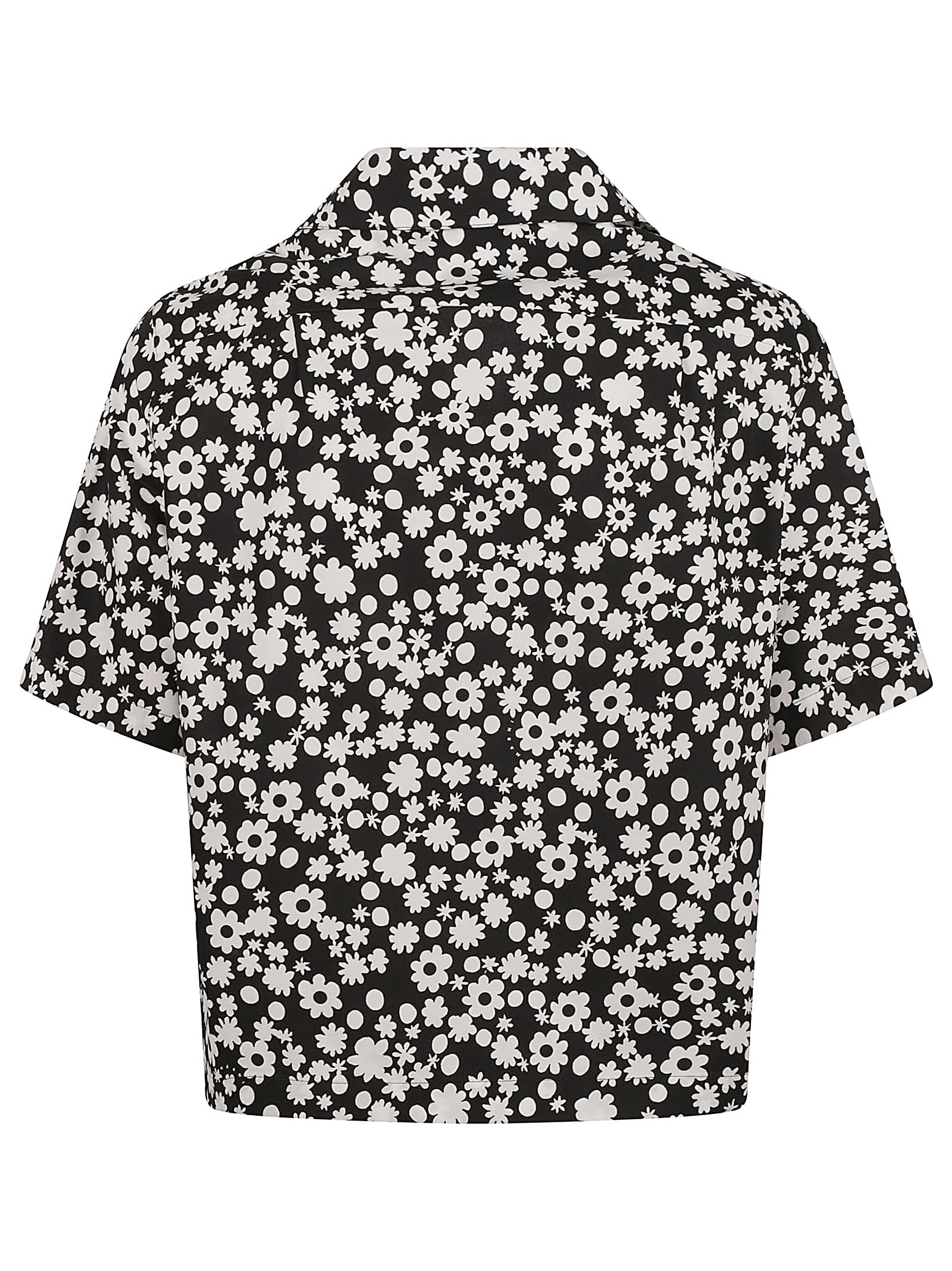 Marni Floral Print Cocoon Silhouette Shirt In Black