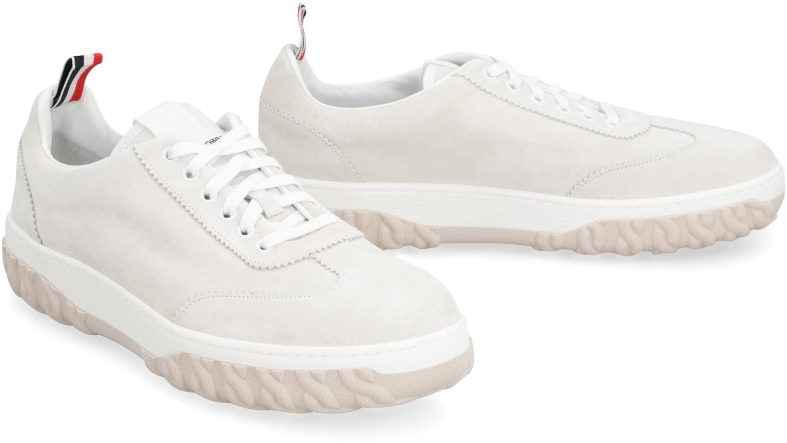 Shop Thom Browne Court Low-top Sneakers In White