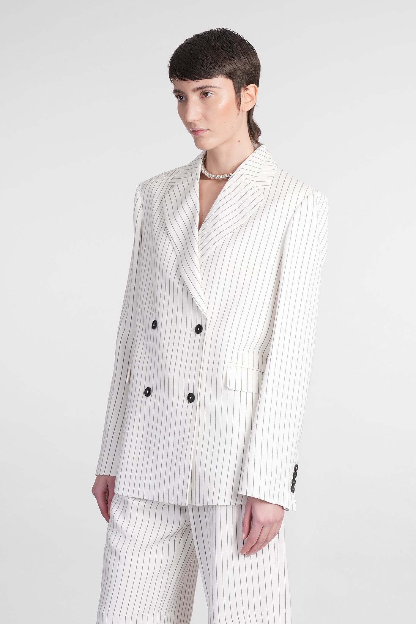 LOULOU STUDIO FEDORA BLAZER IN WHITE VISCOSE