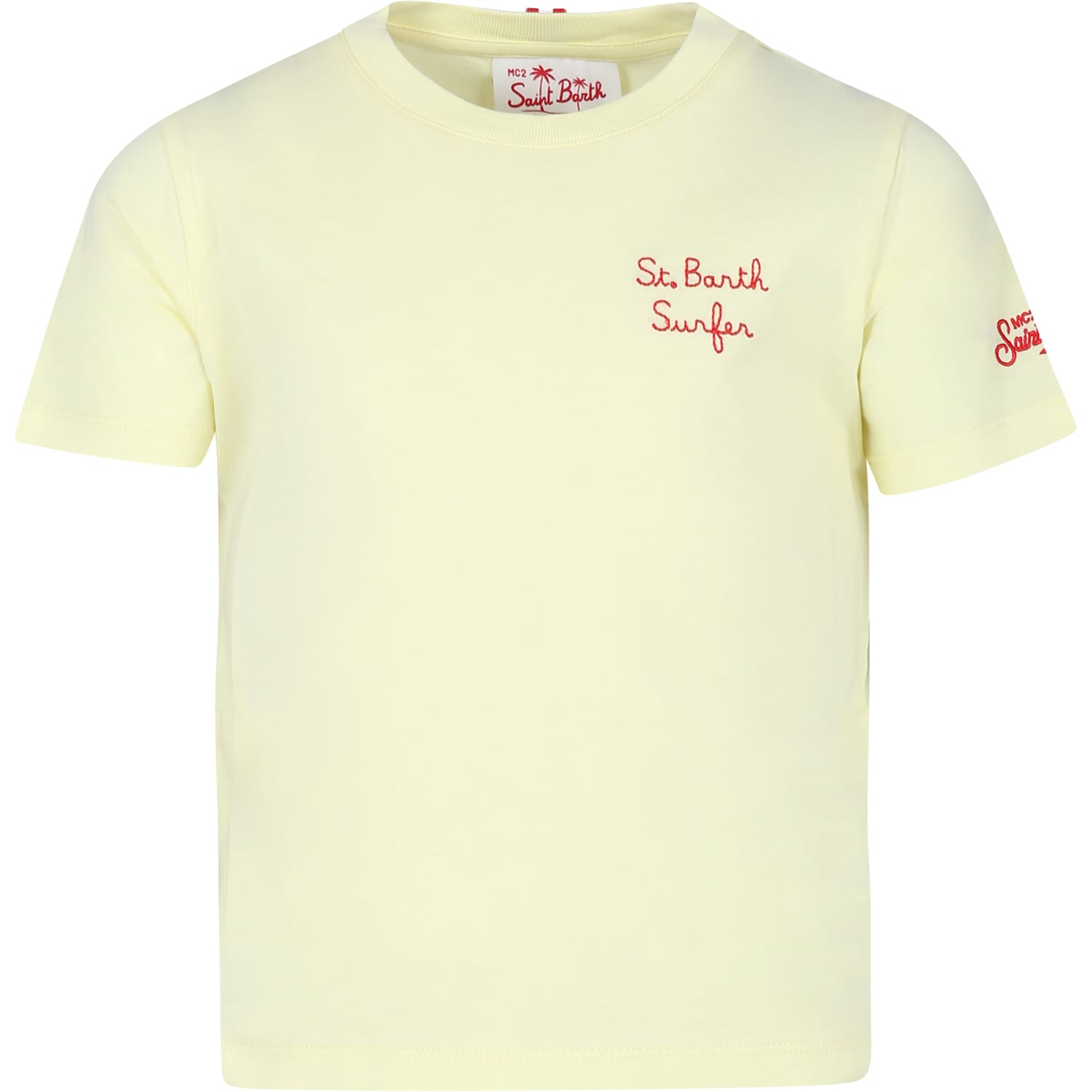 Shop Mc2 Saint Barth Yellow T-shirt For Boy With Mickey Mouse Print