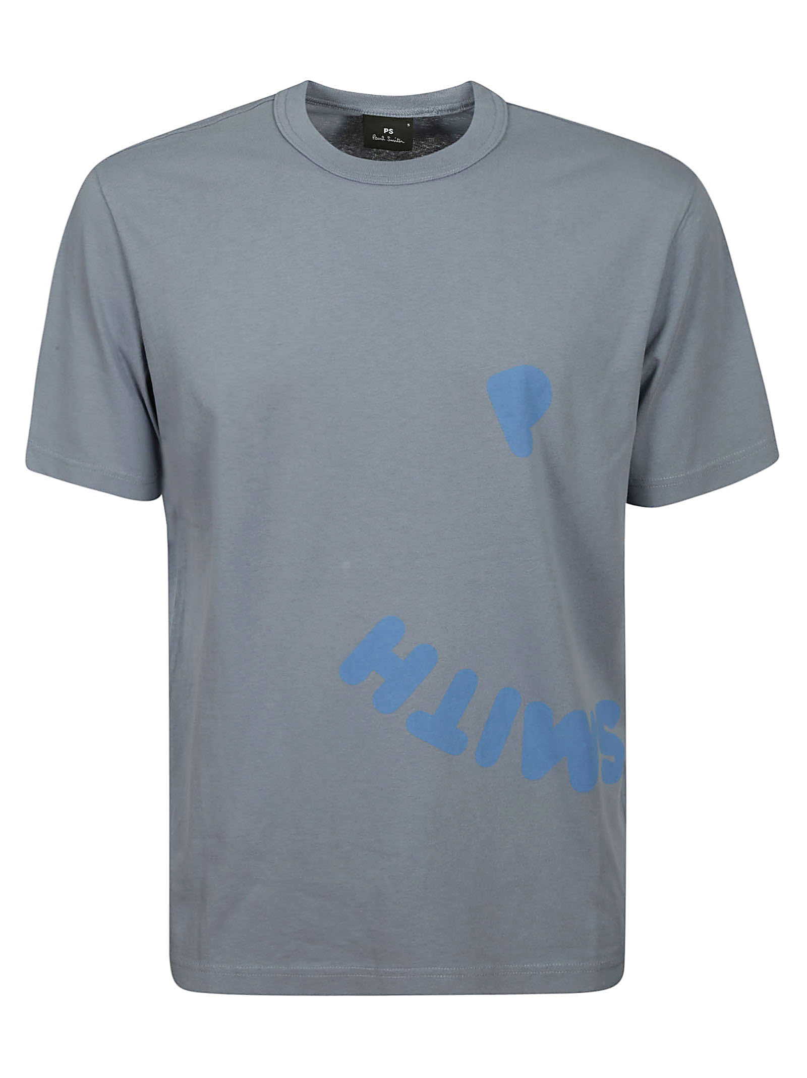 Paul Smith Ss Tshirts Ps Happy Print In A Greyish Blue