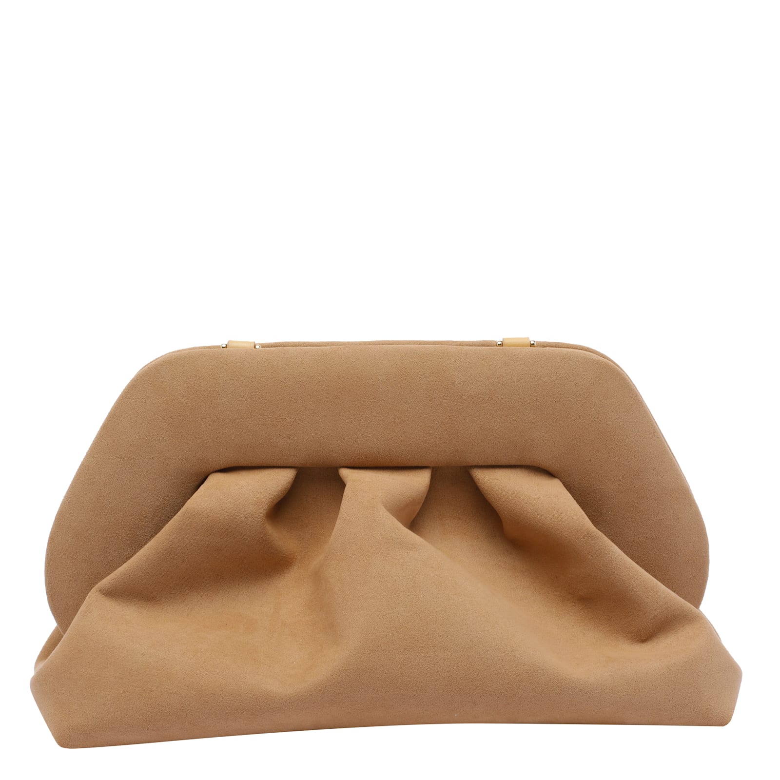 Themoirè Tia Suede Clutch In Sand