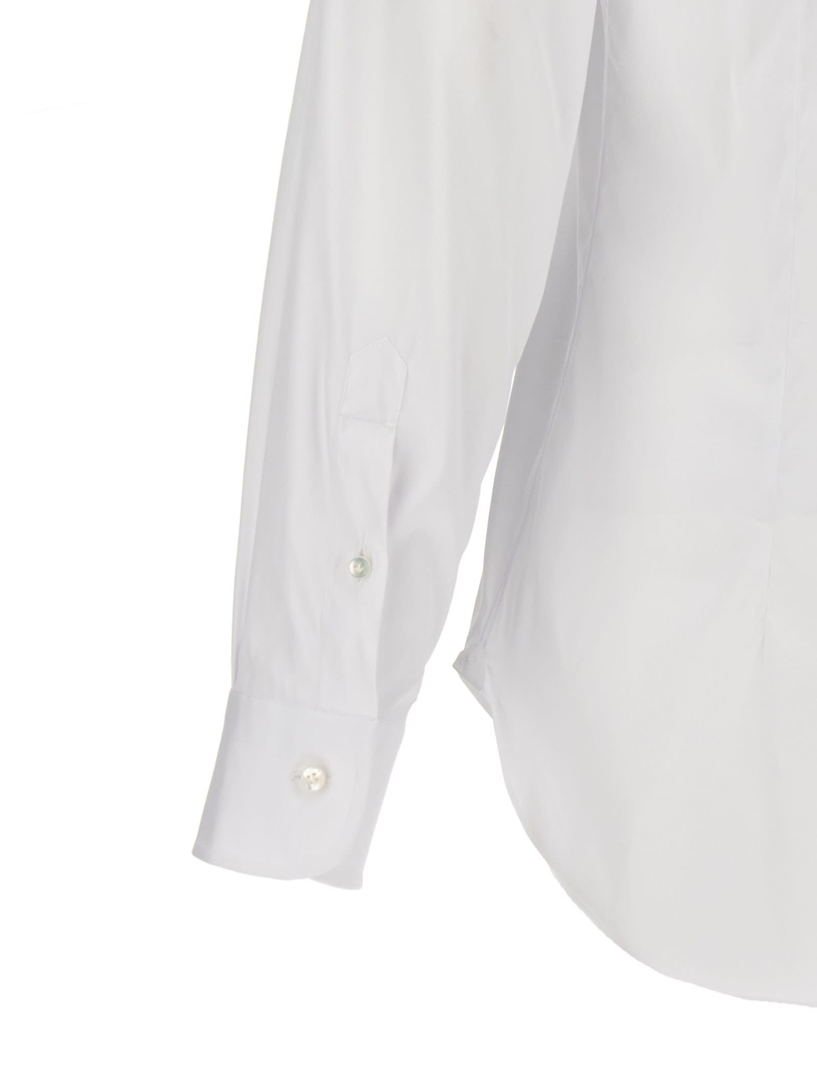 Shop Barba Napoli Poplin Shirt In White