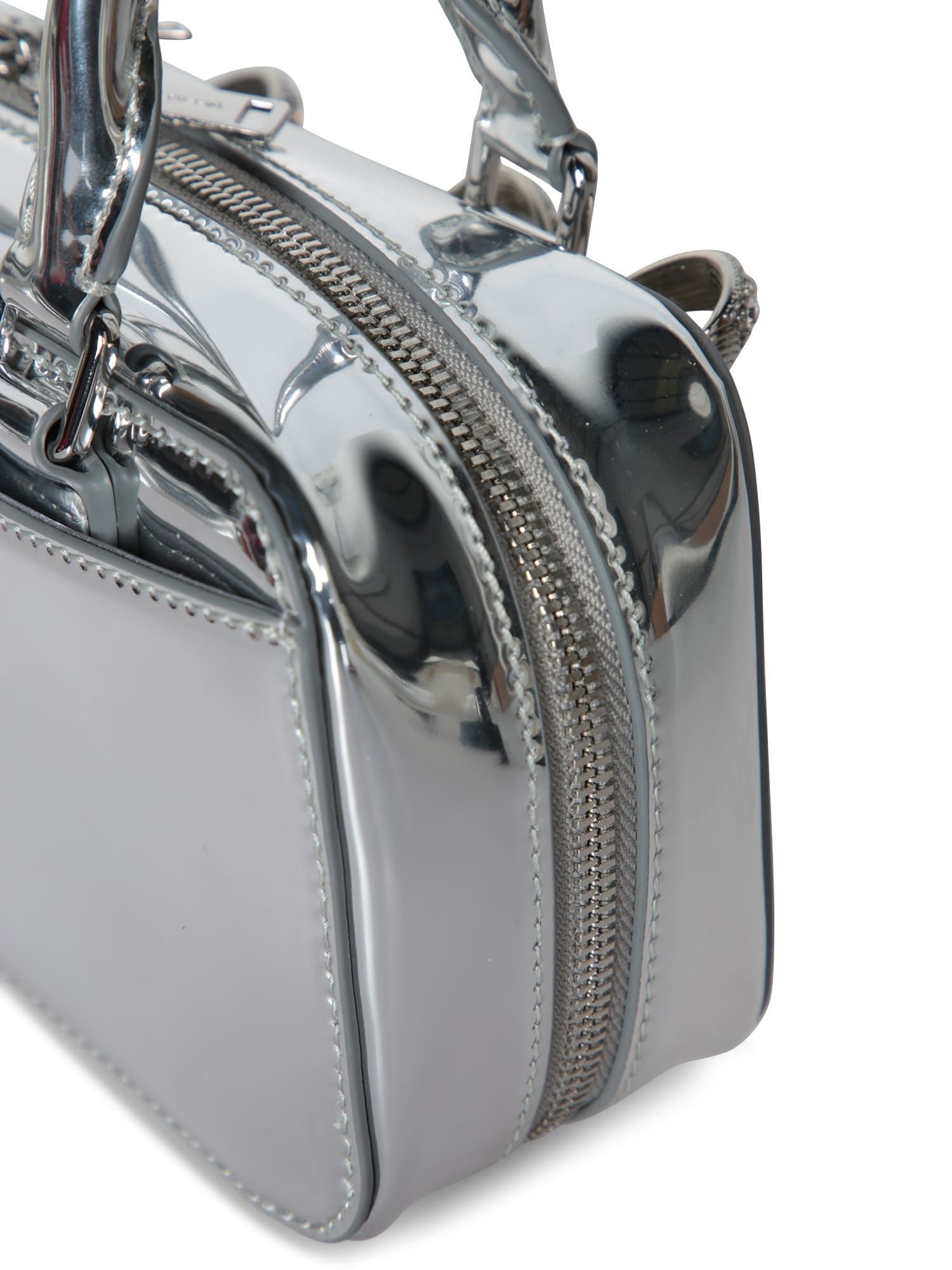 Self-portrait Silver-colored Handbag With Bows On The Front In Metallic