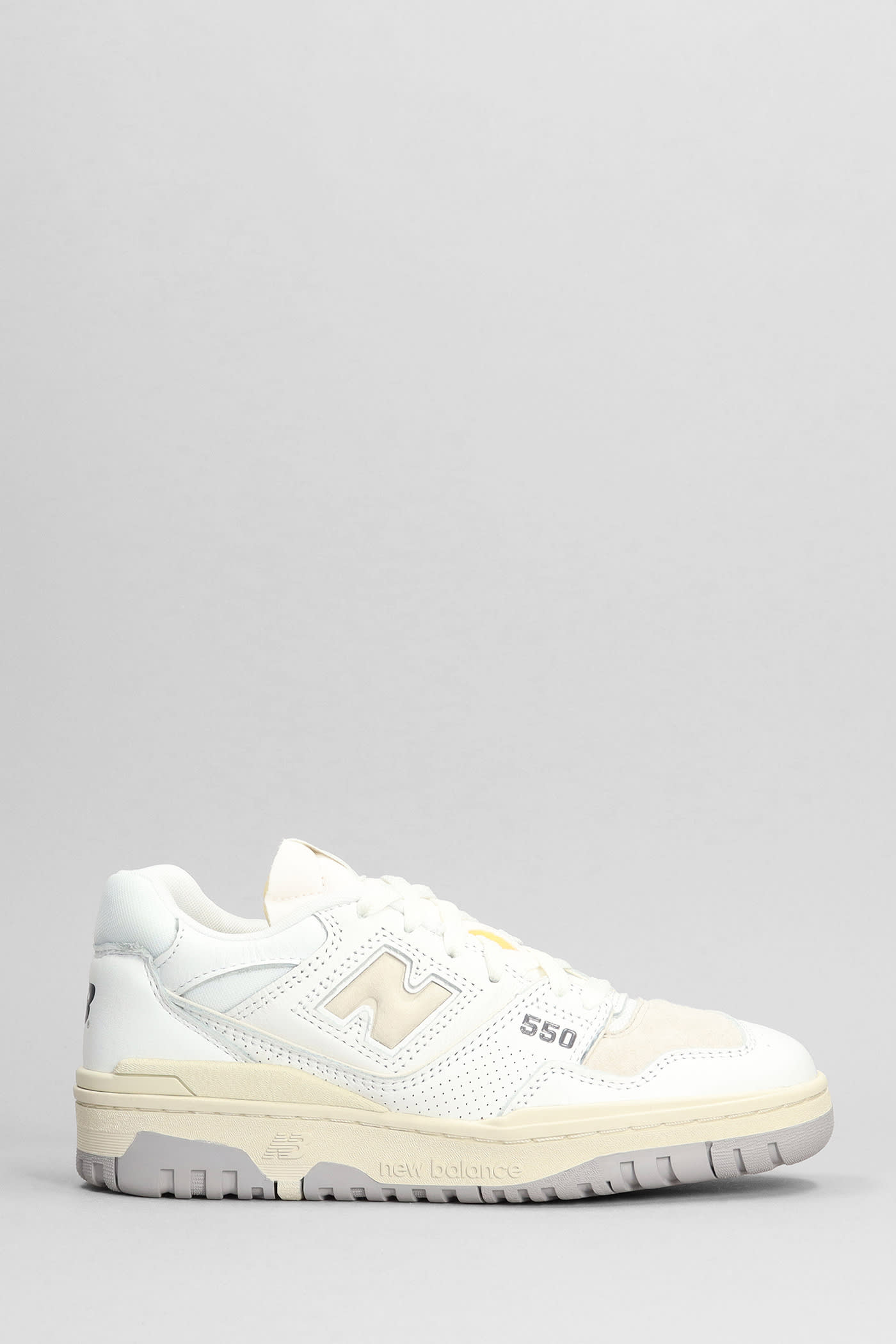 550 Sneakers In White Suede And Leather