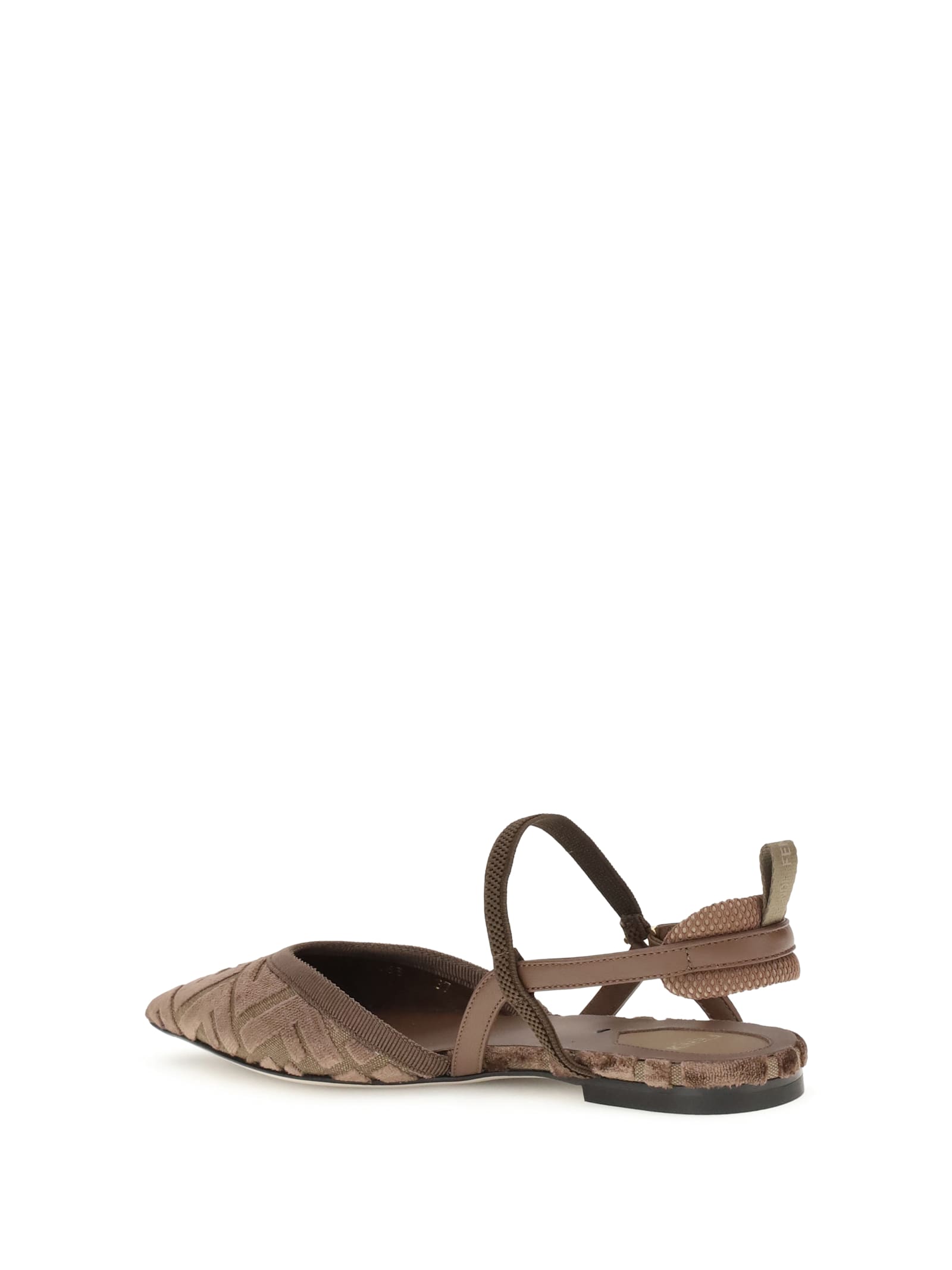 Fendi Colibrì Lite Slingback Ballerinas In Brown