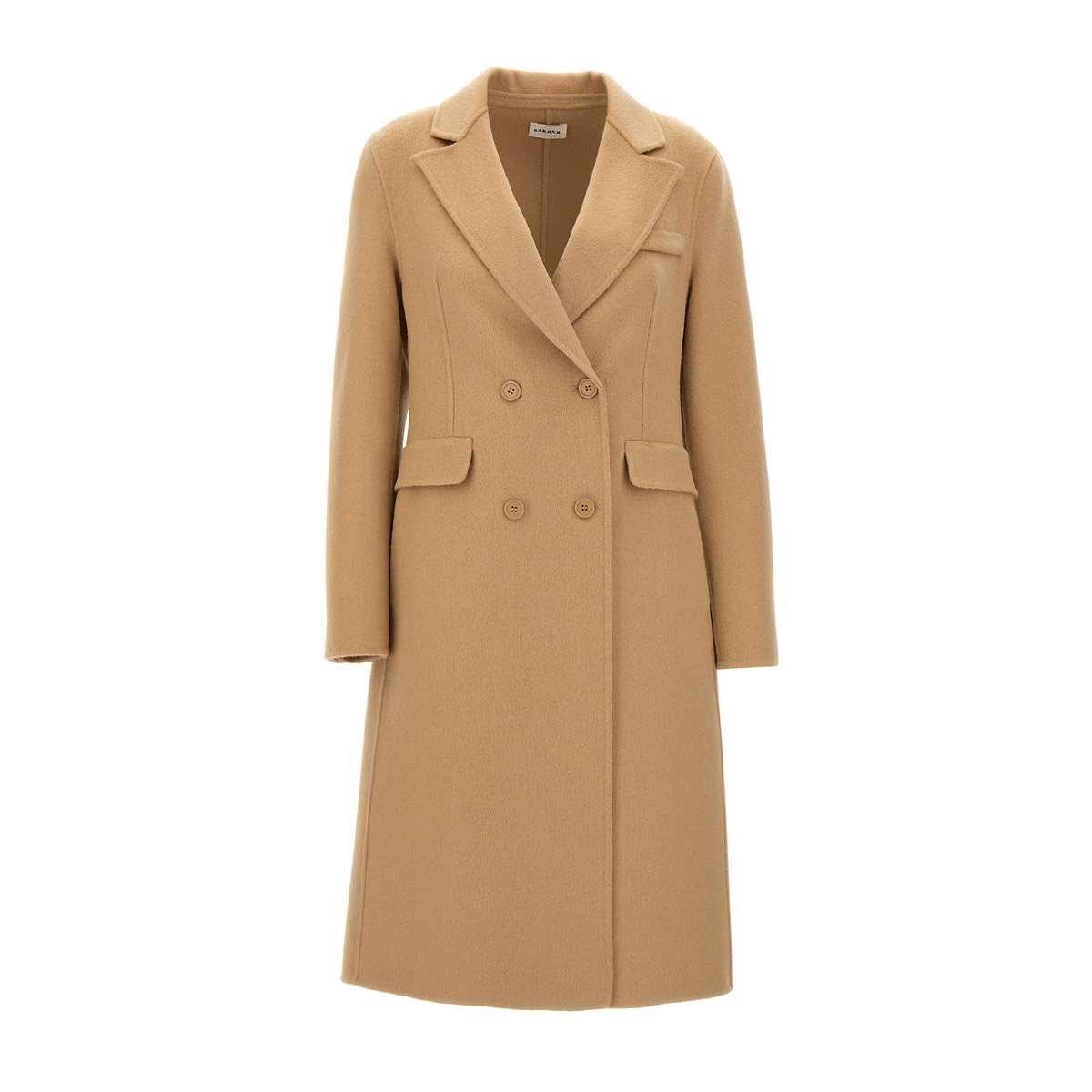 P.a.r.o.s.h. Double-breasted Mid-length Coat In Brown