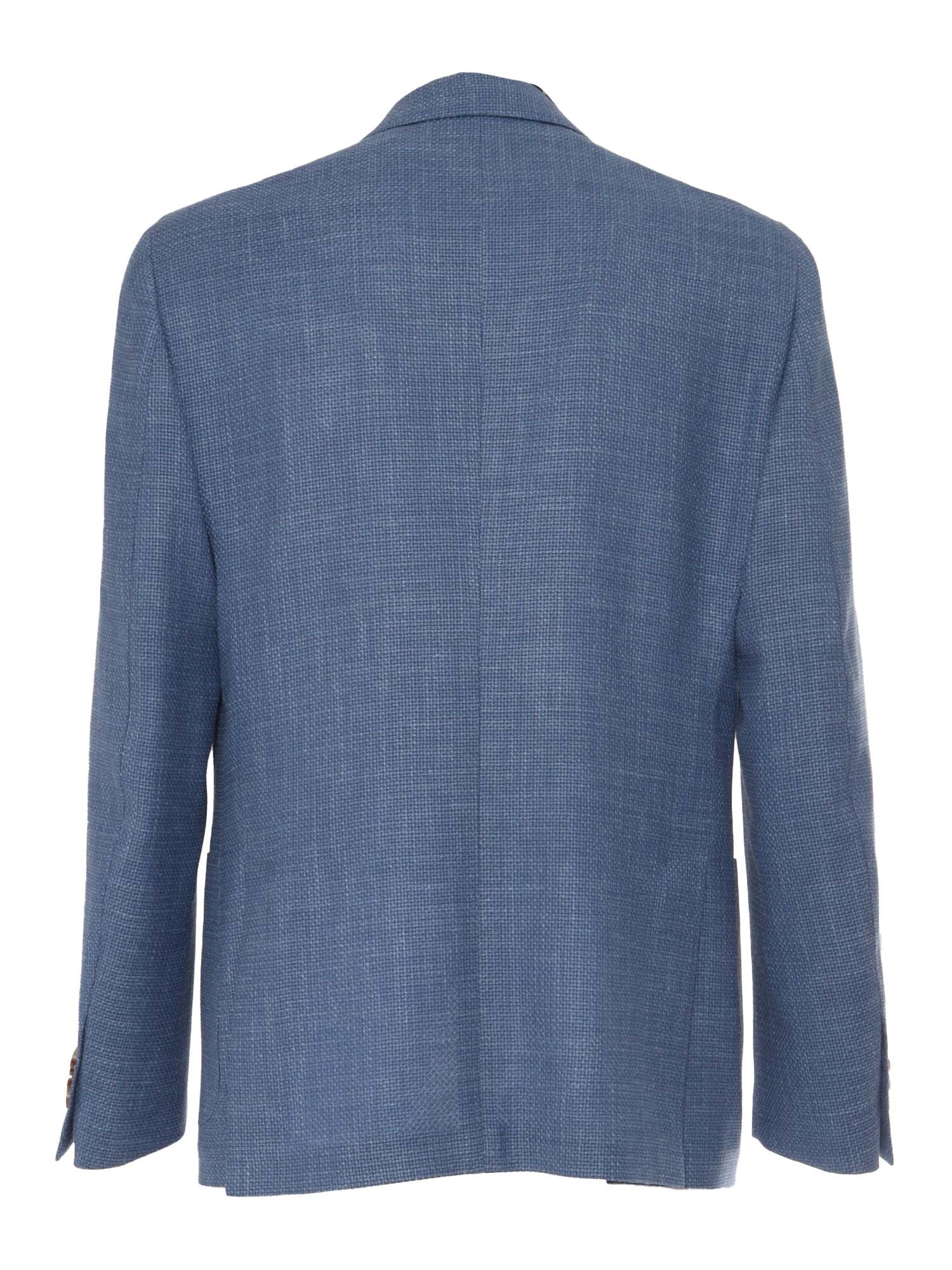 Lardini Rome Tailored Blazer With Textured Fabric In Blue
