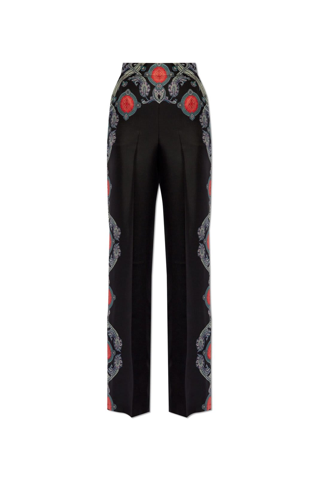 Patterned Straight Leg Trousers