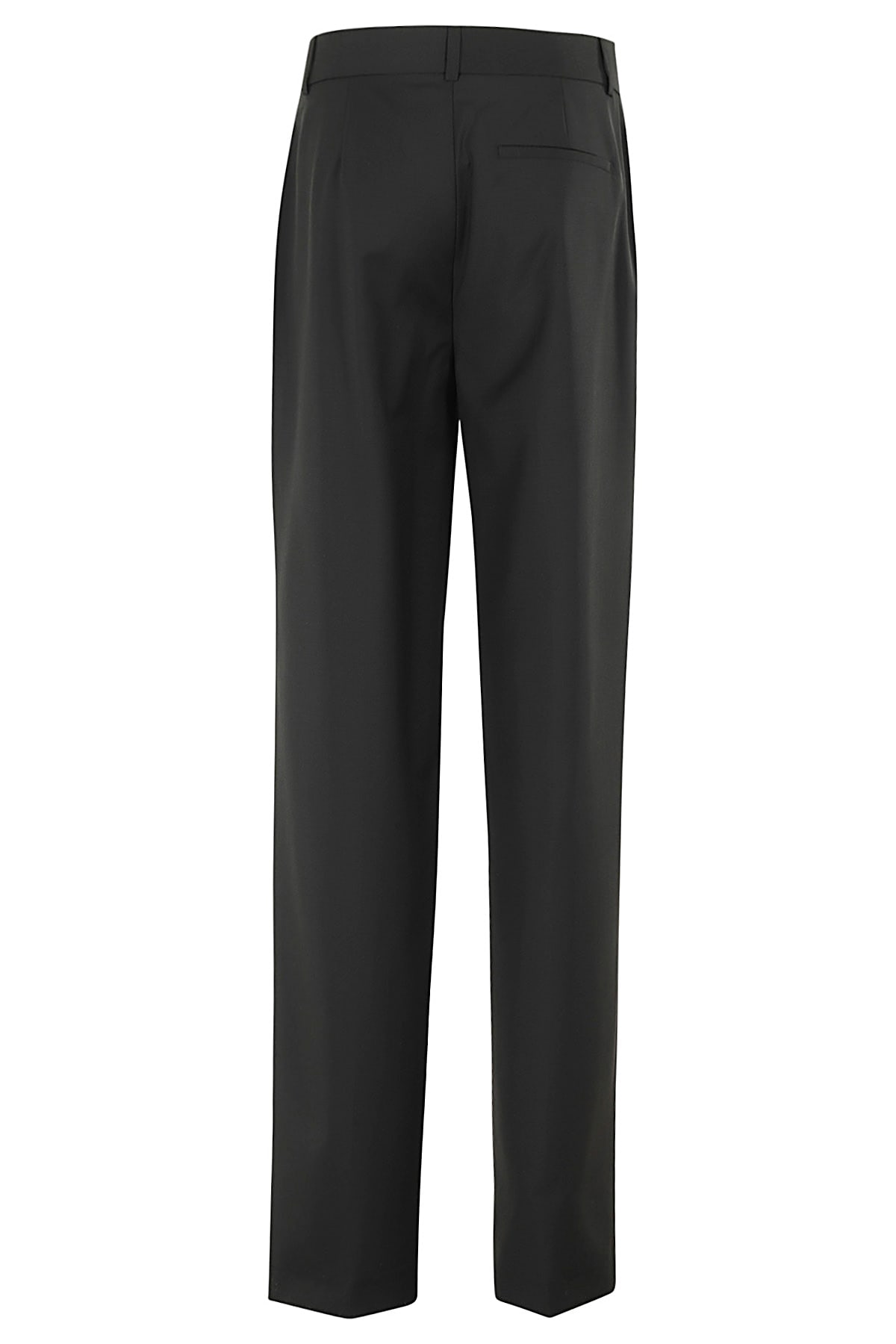 Shop Rohe Straight Leg Relaxed Tailored Trousers In Black