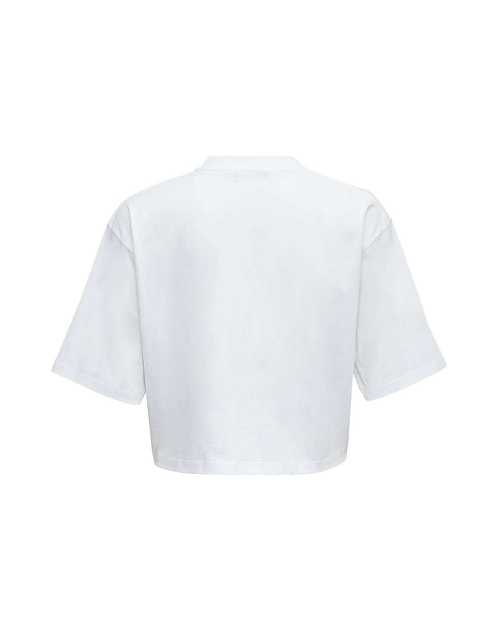Shop Balmain Printed Cropped T-shirt In Gab Blanc Noir