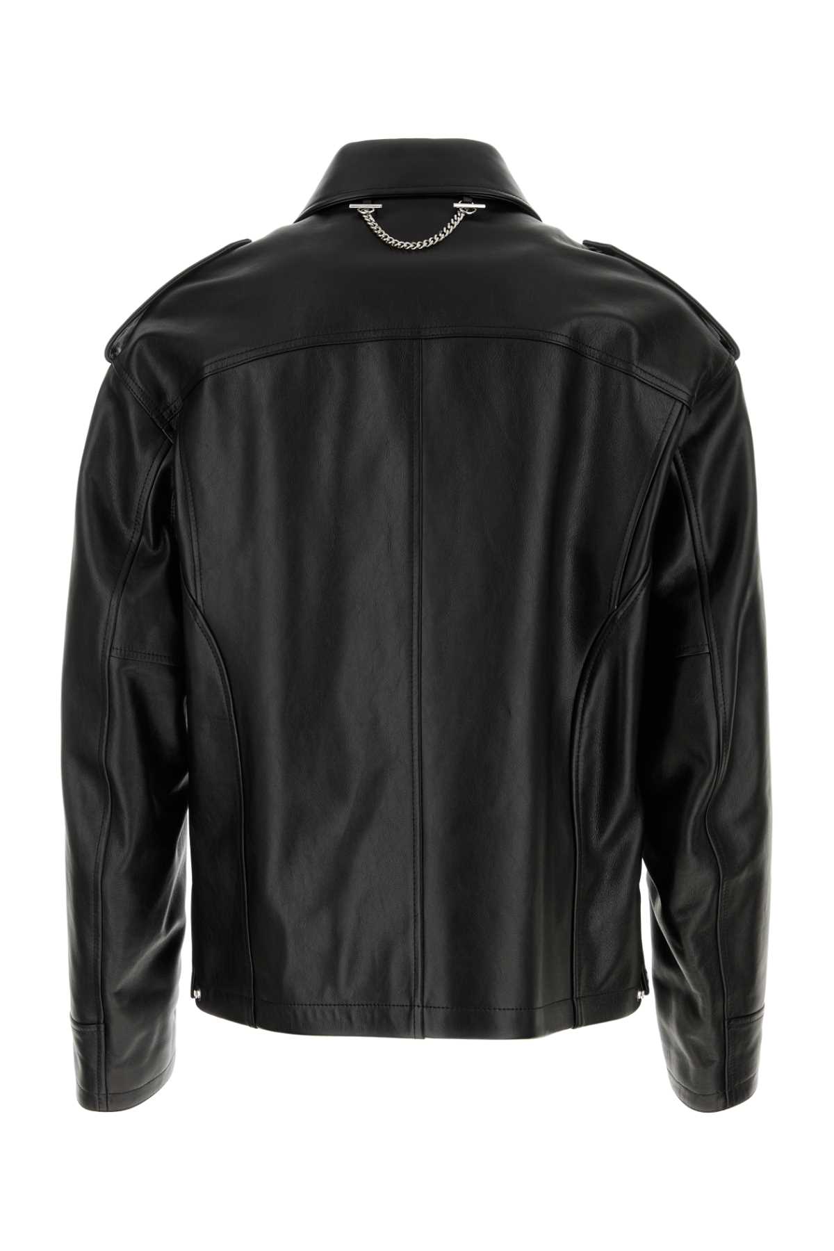 Shop Alexander Mcqueen Black Leather Jacket