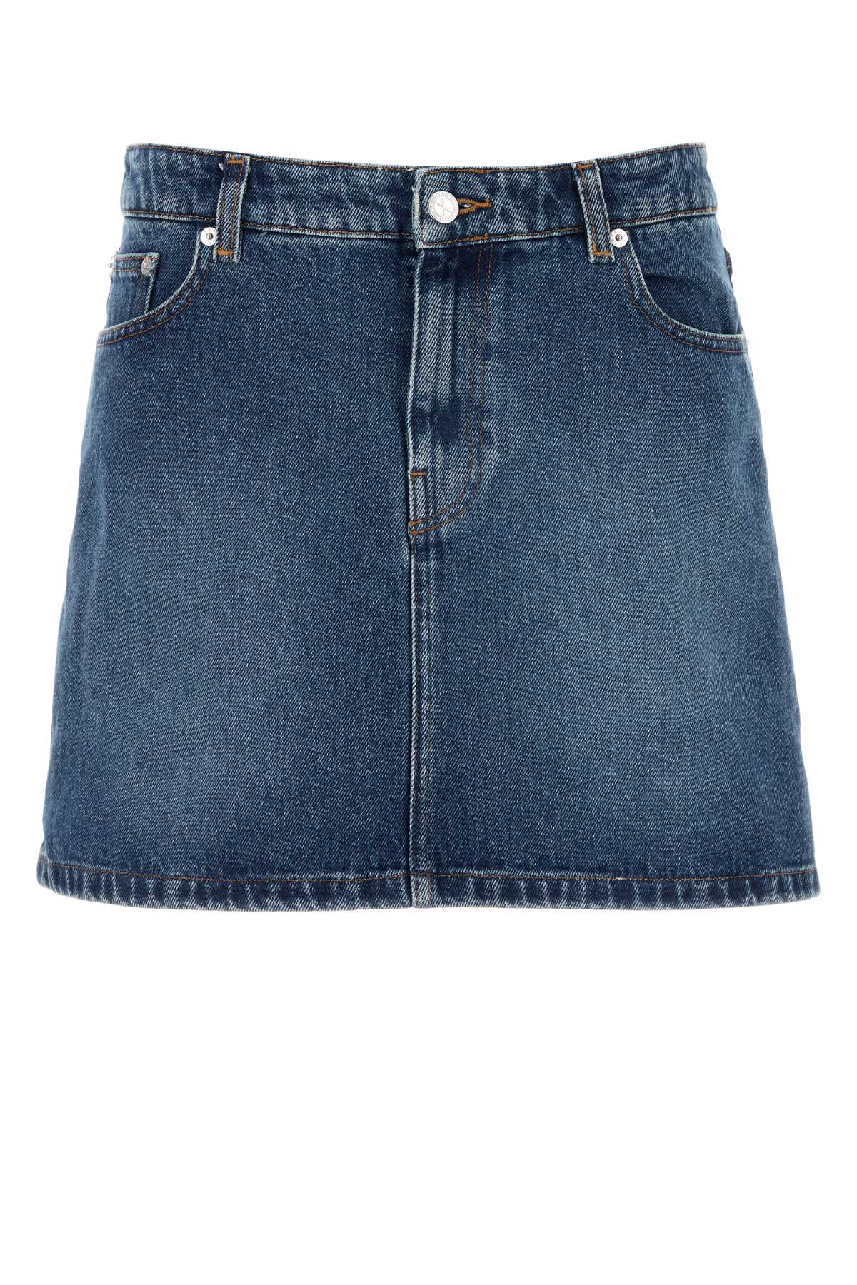 Apc Denim Moss Mini Skirt