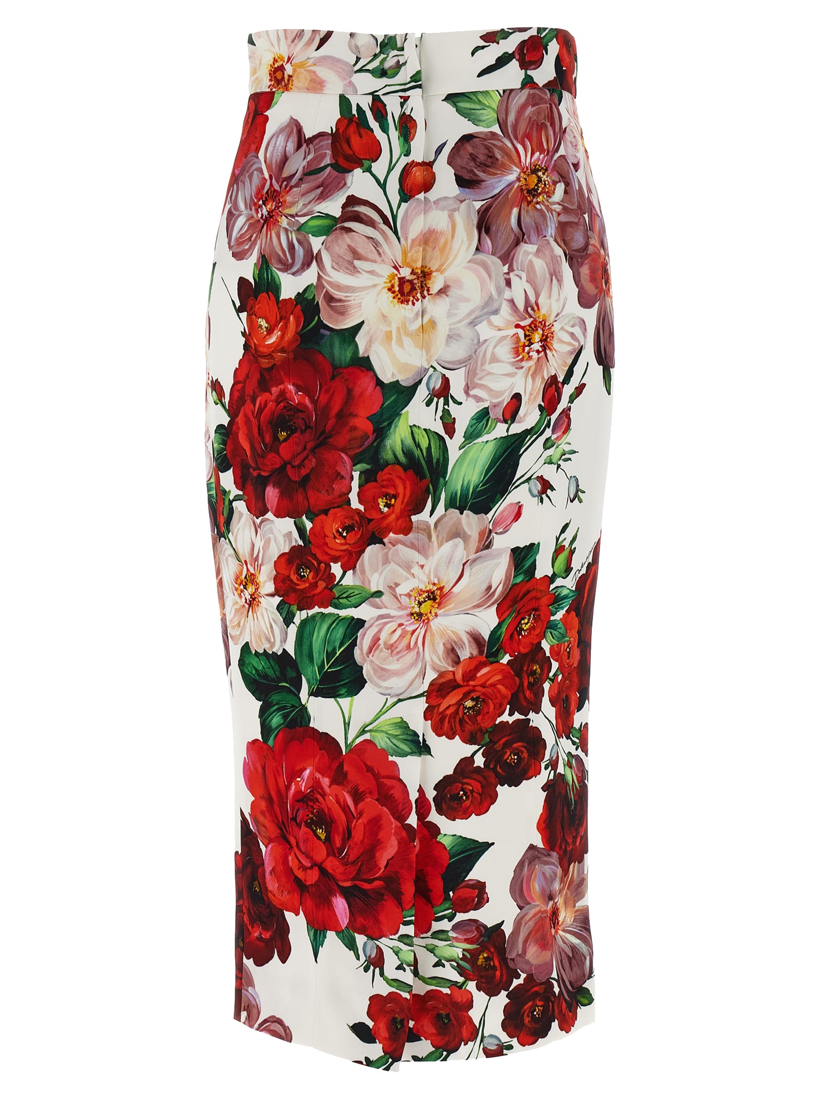 DOLCE & GABBANA FLORAL LONGUETTE SKIRT