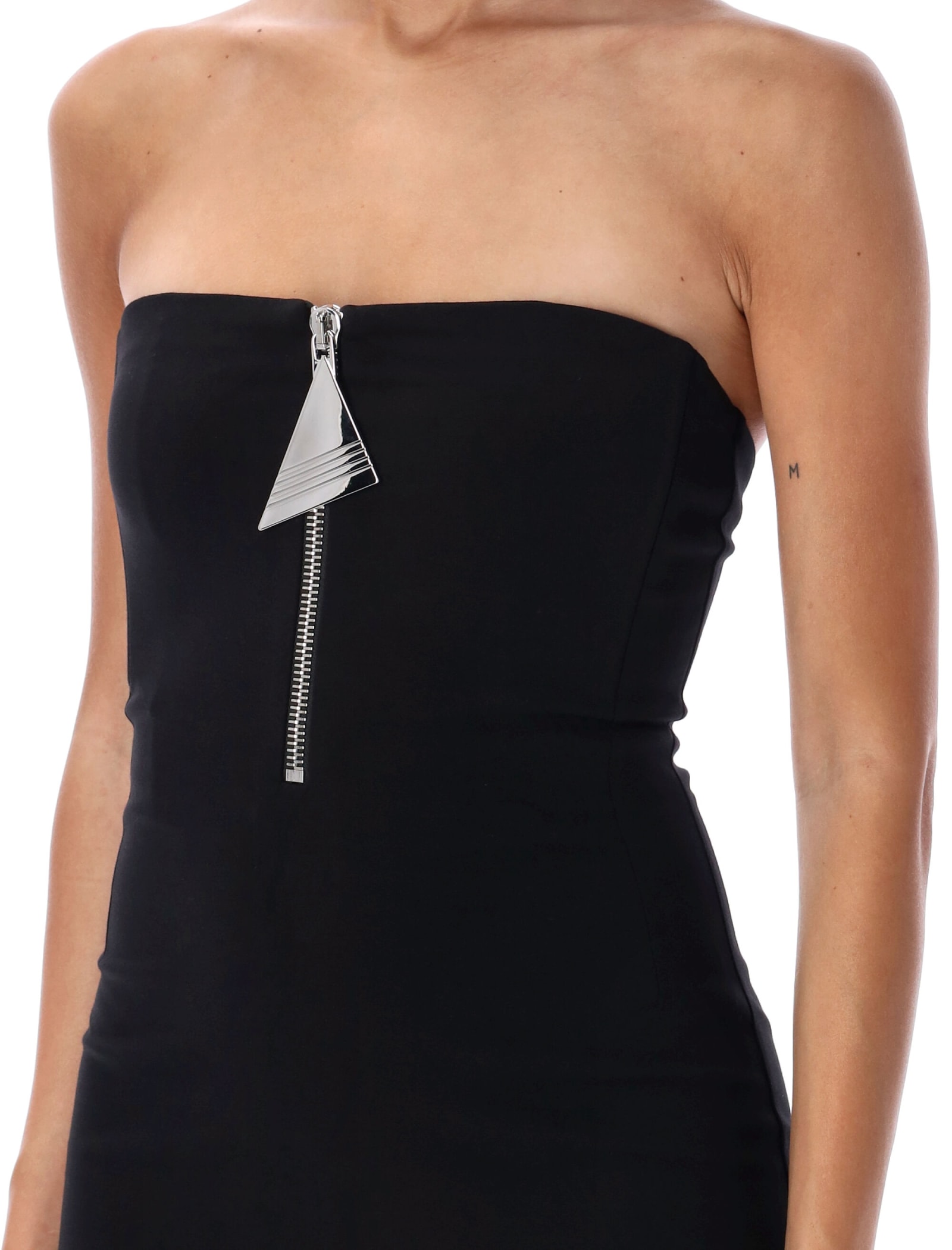 Shop Attico Midi Dress Bustier Big Zip In Black