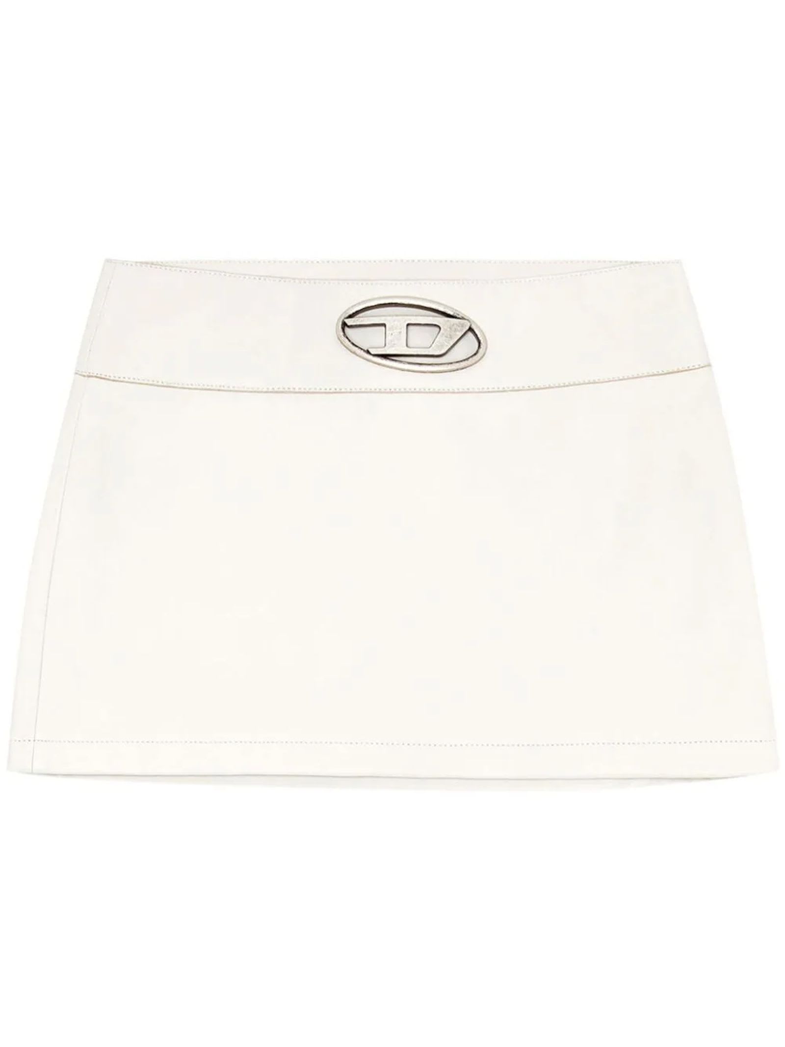 Shop Diesel White L-dixy Mini Skirt